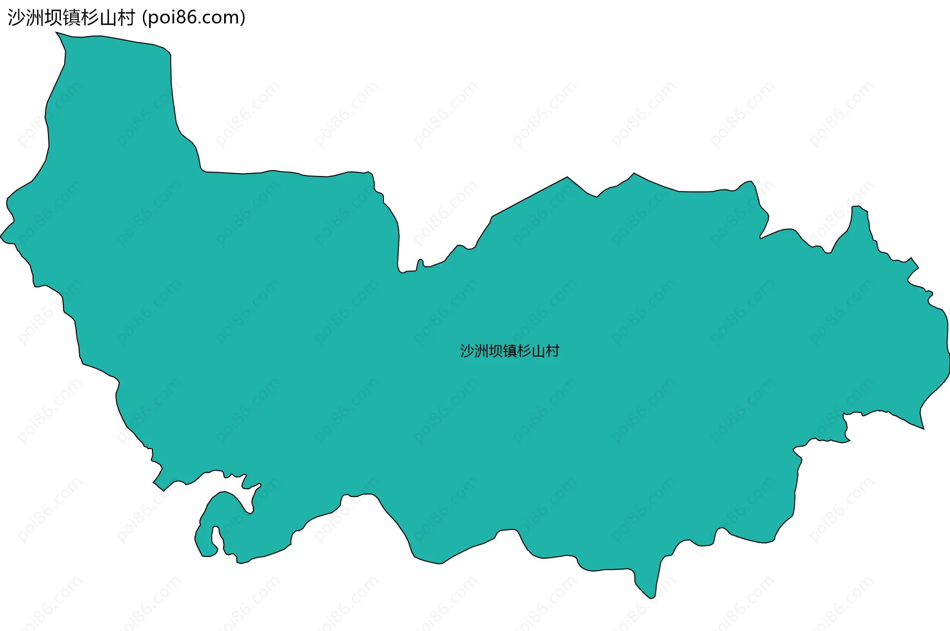 沙洲坝镇杉山村边界地图