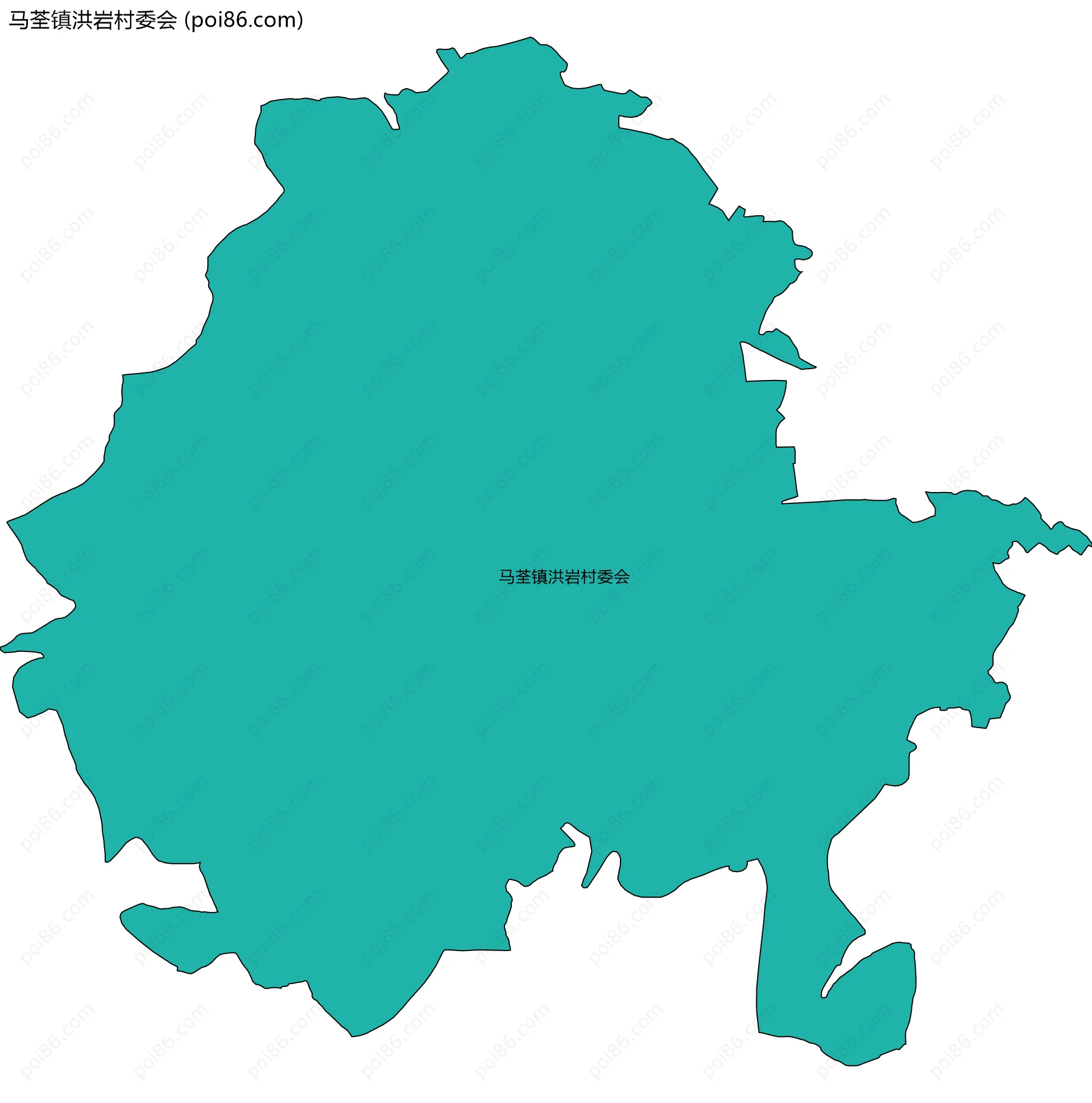 马荃镇洪岩村委会边界地图