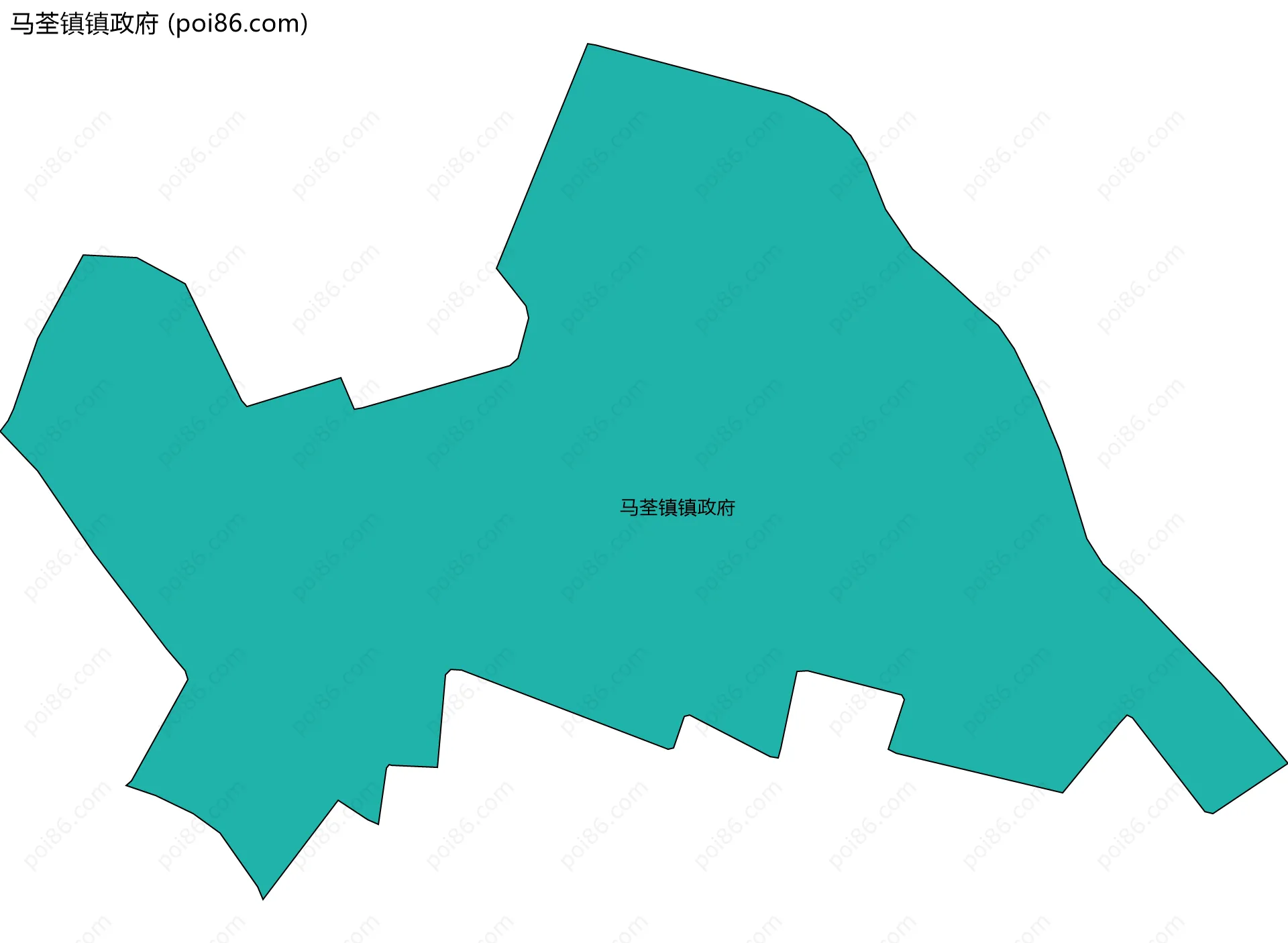 马荃镇镇政府边界地图