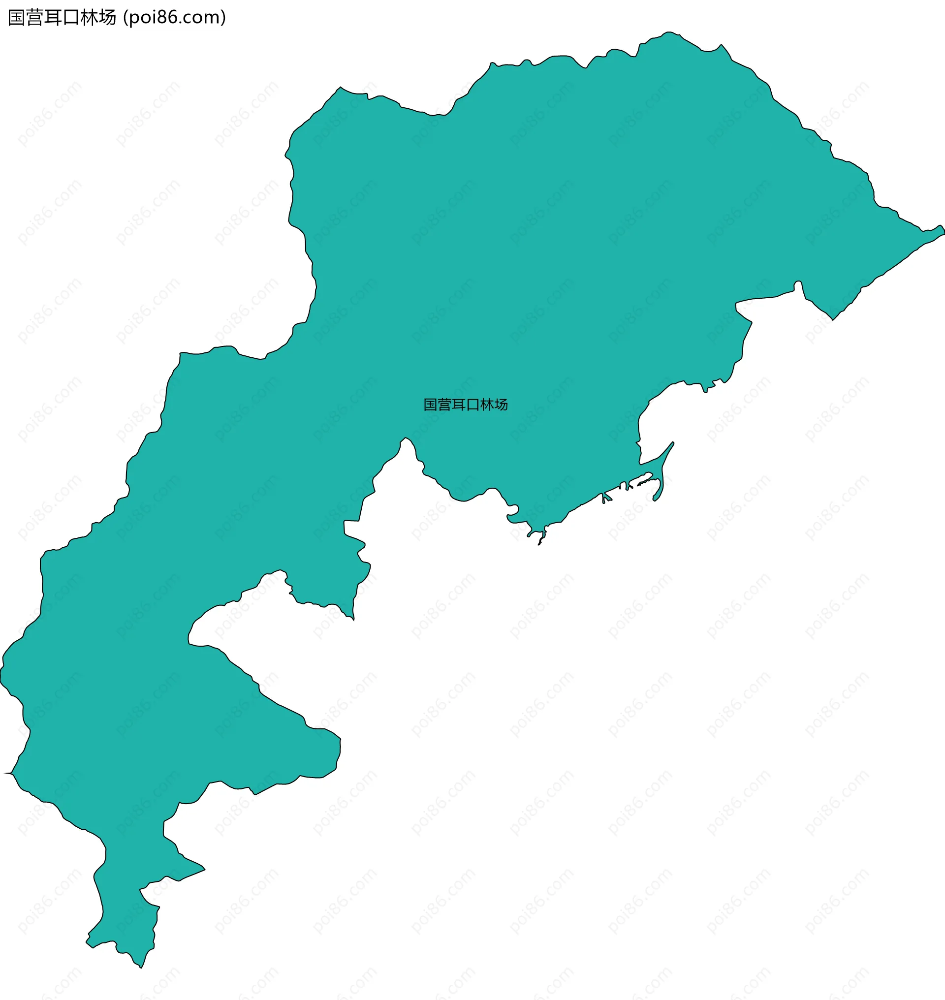 国营耳口林场边界地图(五级行政区划)