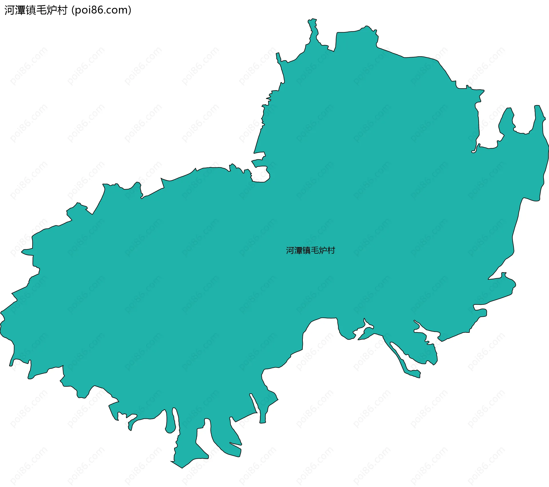 河潭镇毛炉村边界地图