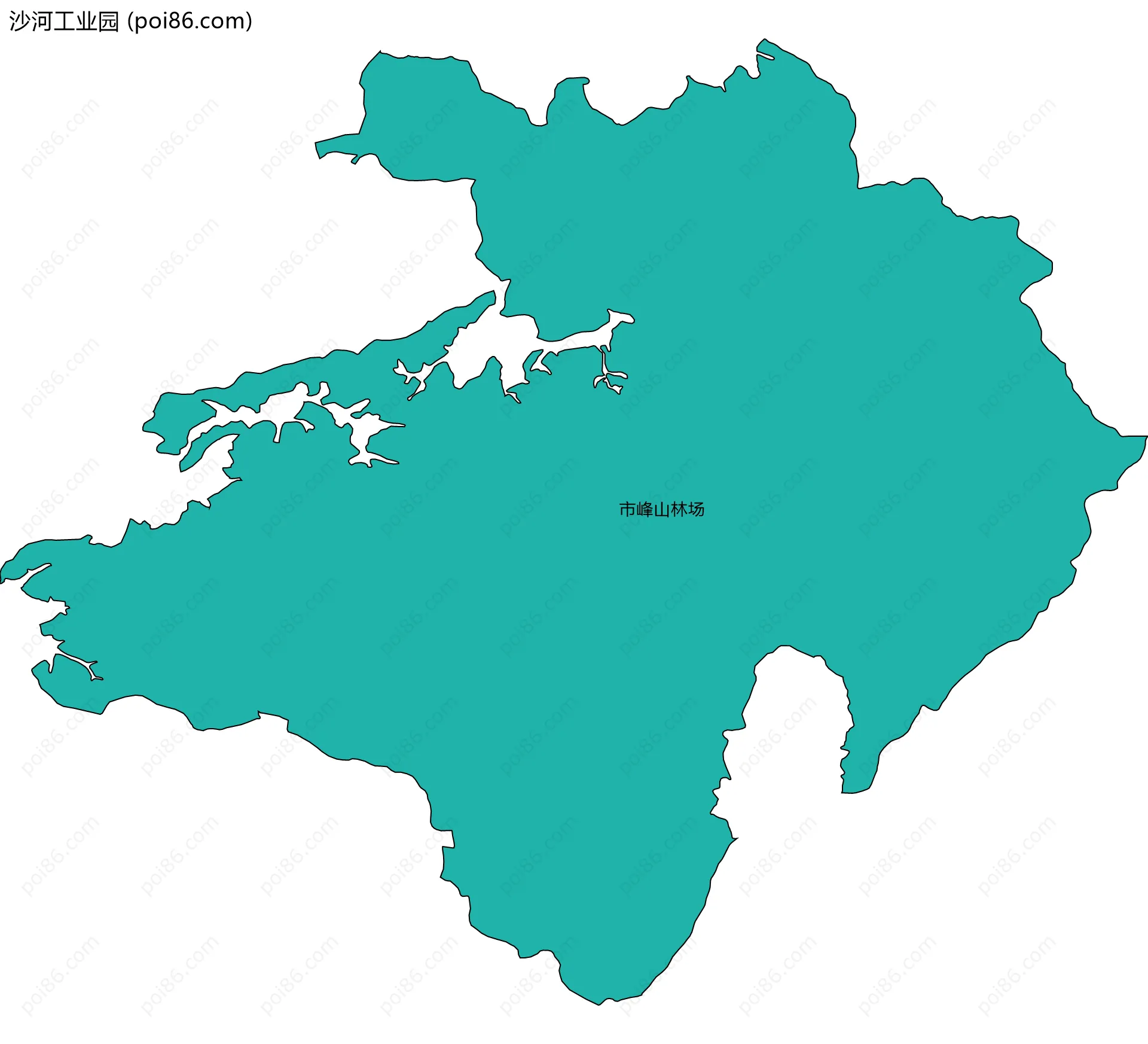 沙河工业园边界地图(五级行政区划)