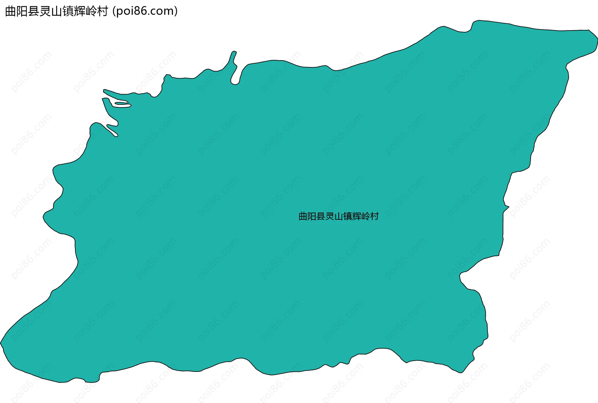 曲阳县灵山镇辉岭村边界地图