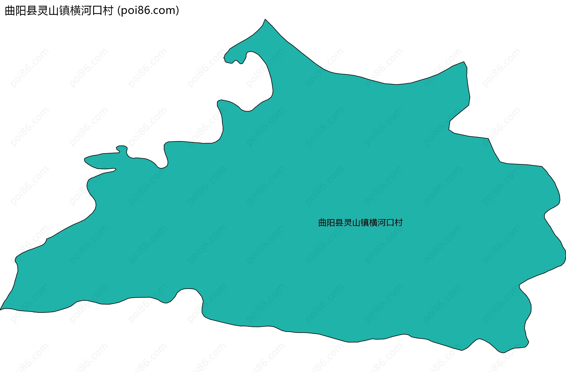 曲阳县灵山镇横河口村边界地图