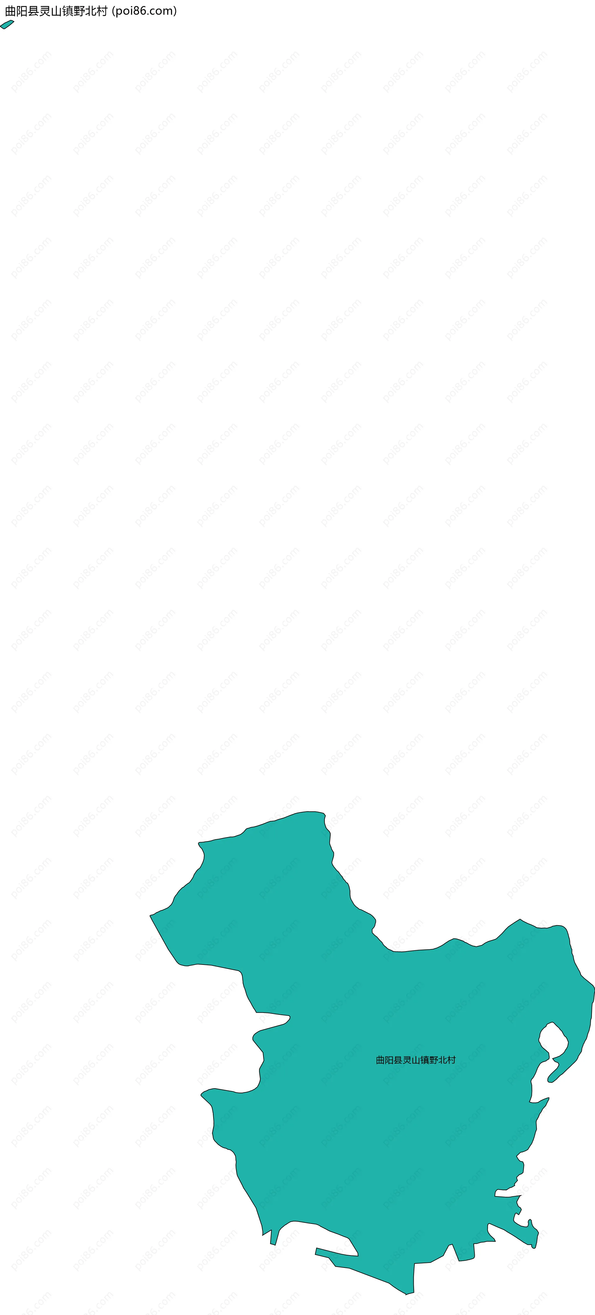 曲阳县灵山镇野北村边界地图