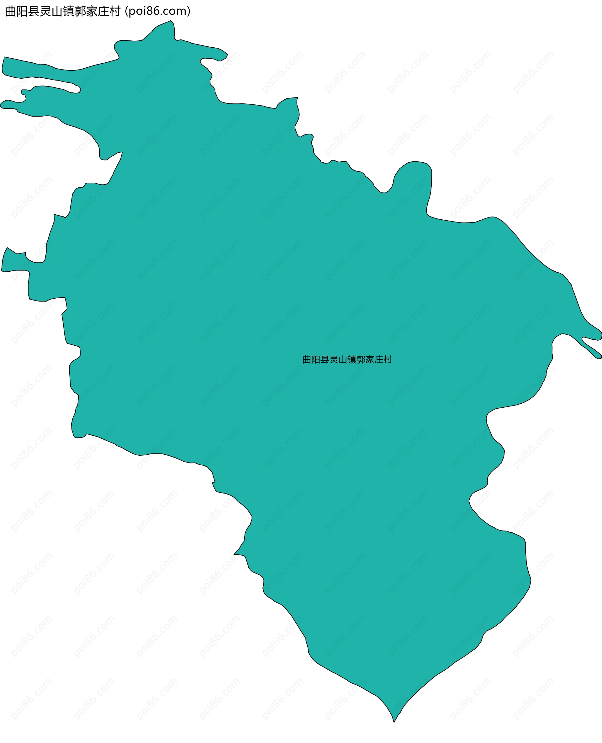 曲阳县灵山镇郭家庄村边界地图