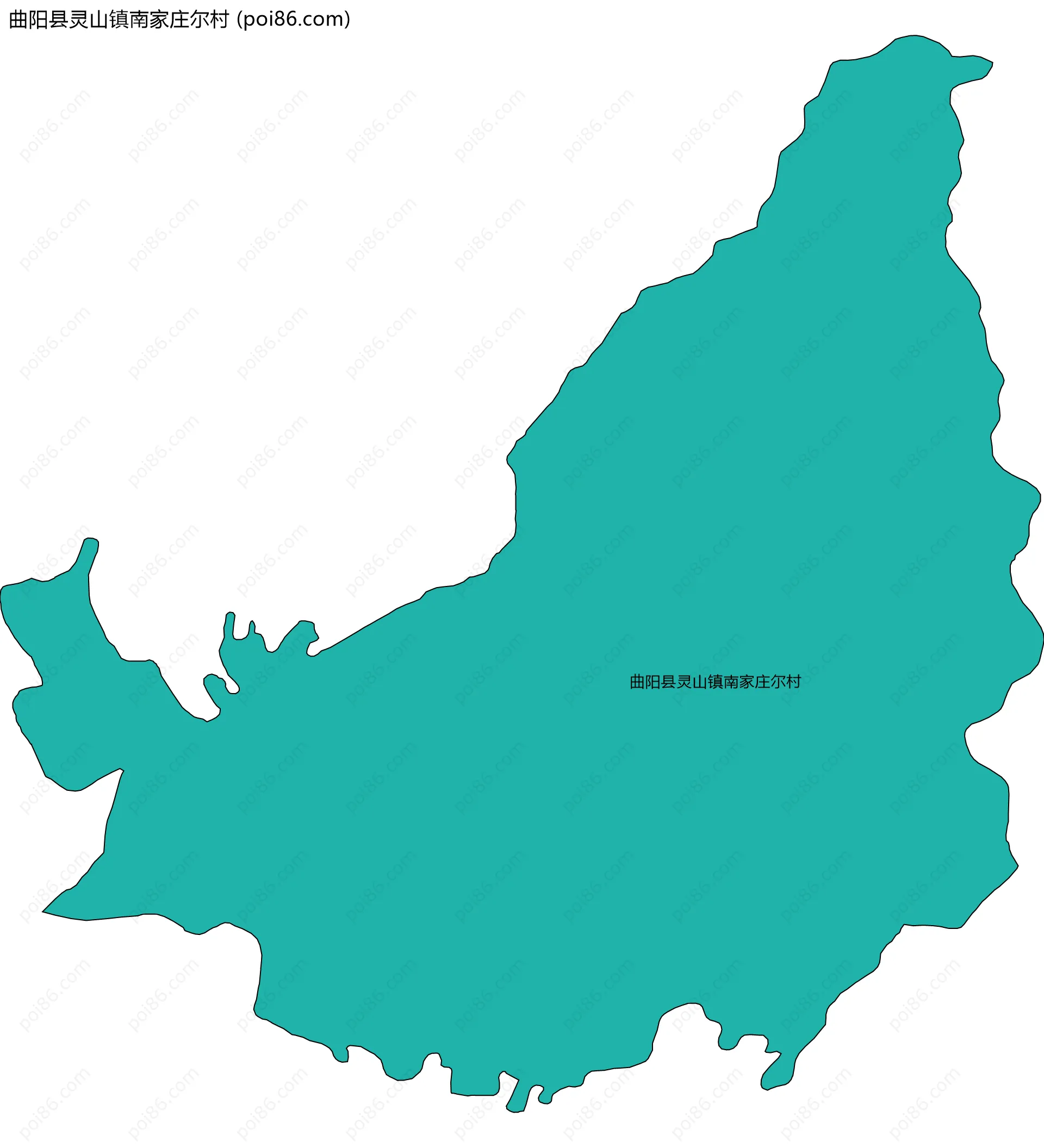 曲阳县灵山镇南家庄尔村边界地图