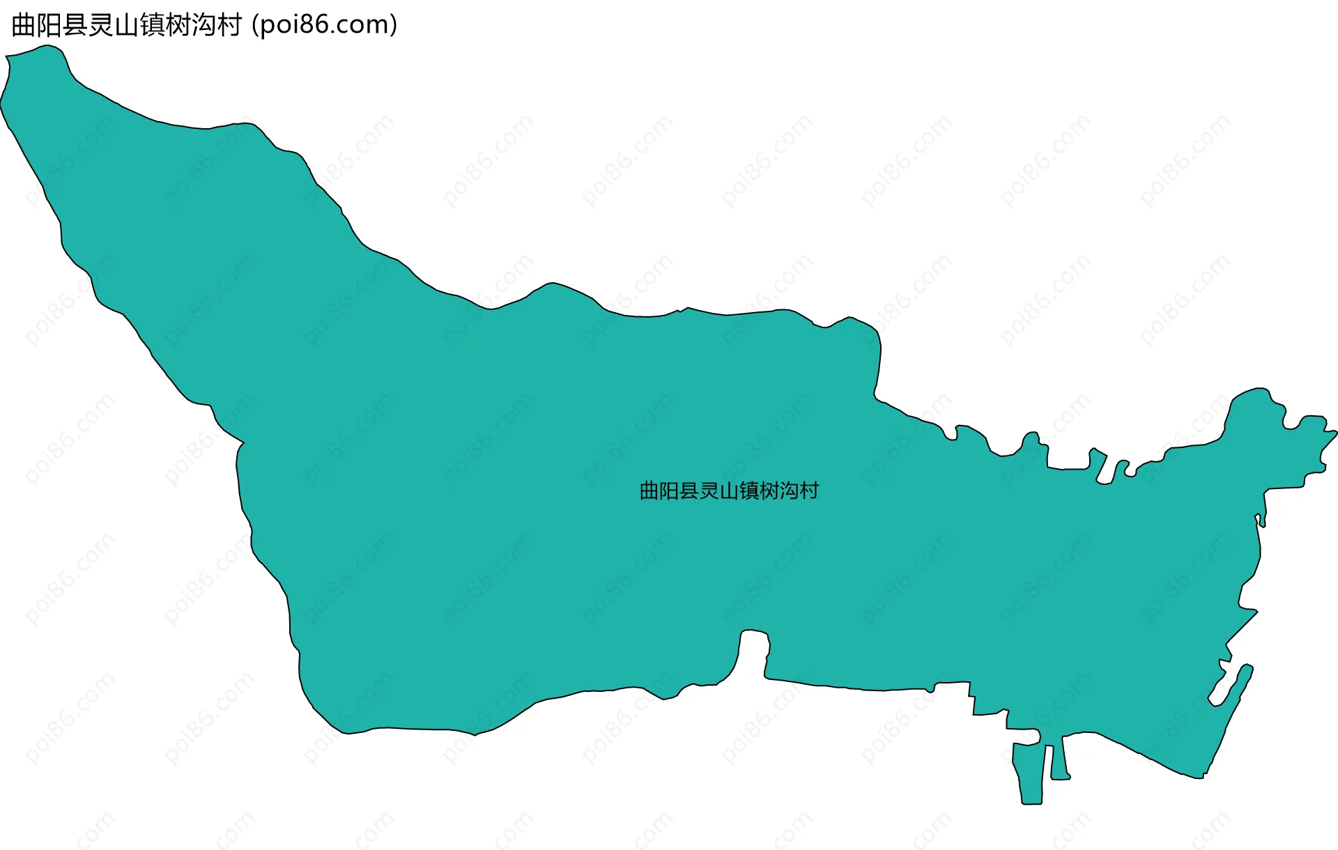 曲阳县灵山镇树沟村边界地图