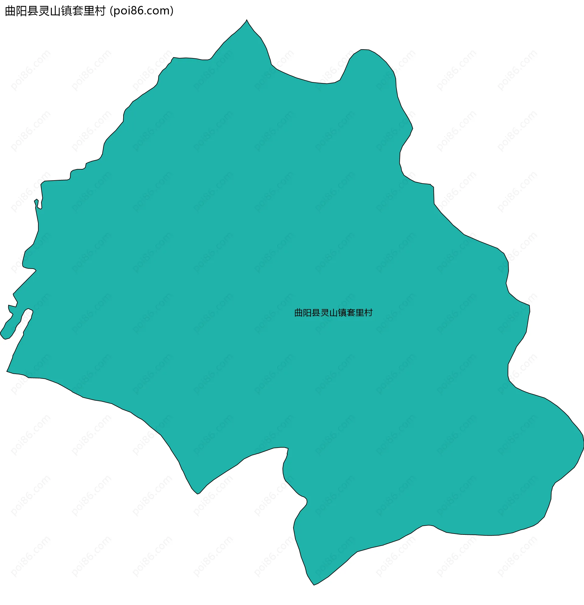 曲阳县灵山镇套里村边界地图