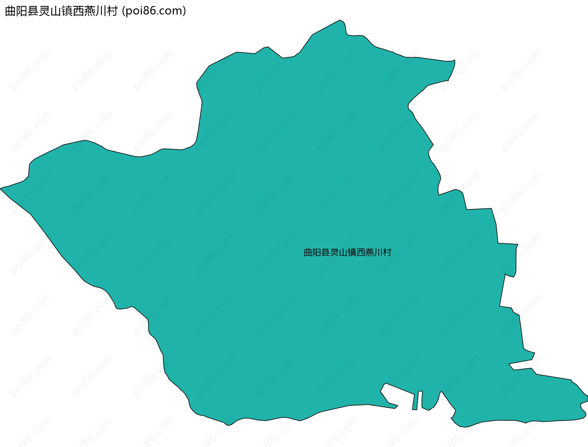 曲阳县灵山镇西燕川村边界地图