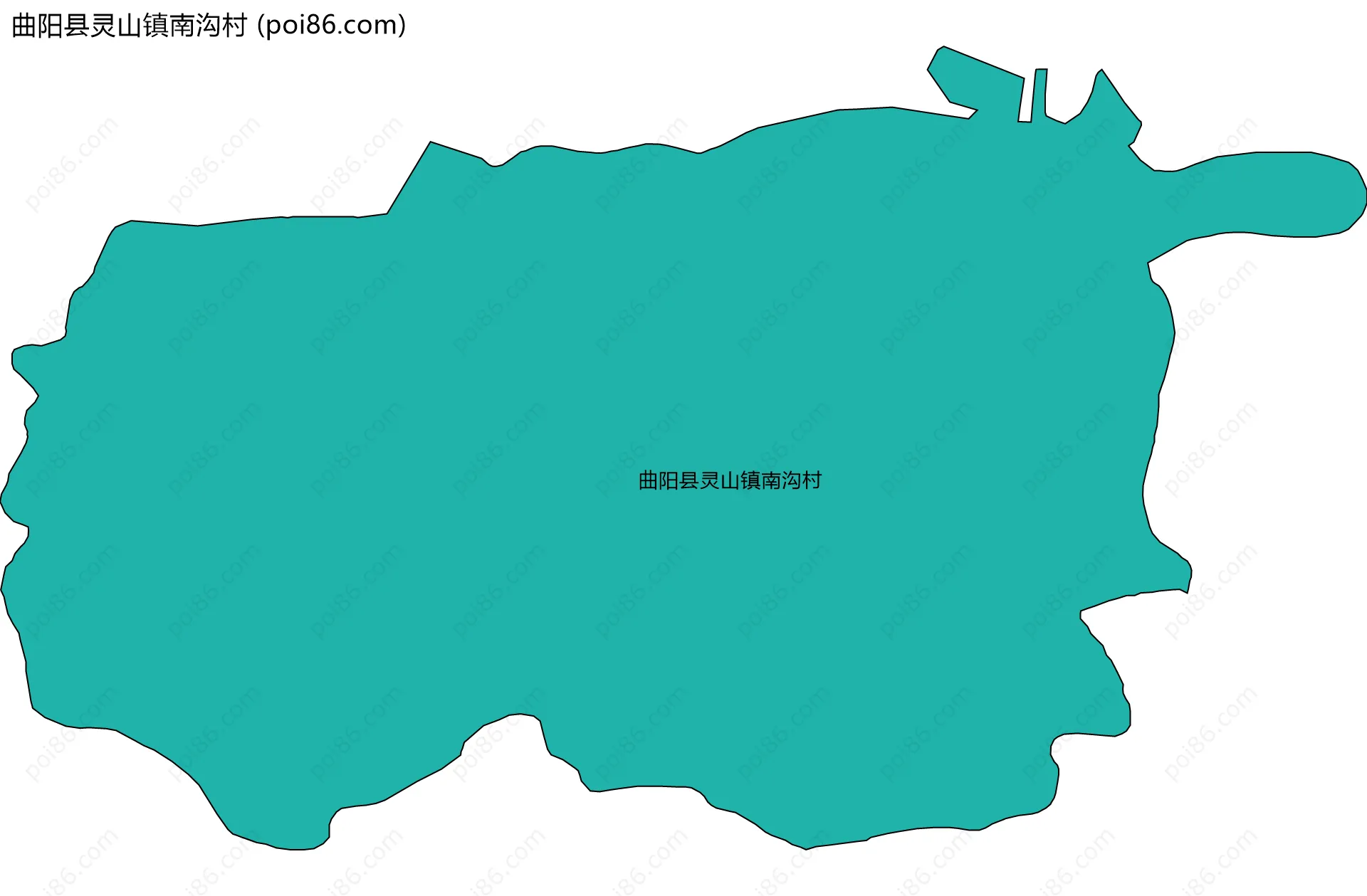 曲阳县灵山镇南沟村边界地图
