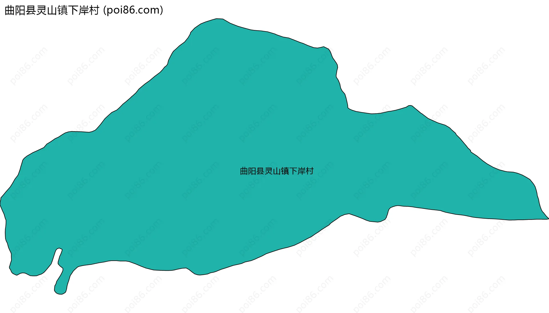 曲阳县灵山镇下岸村边界地图
