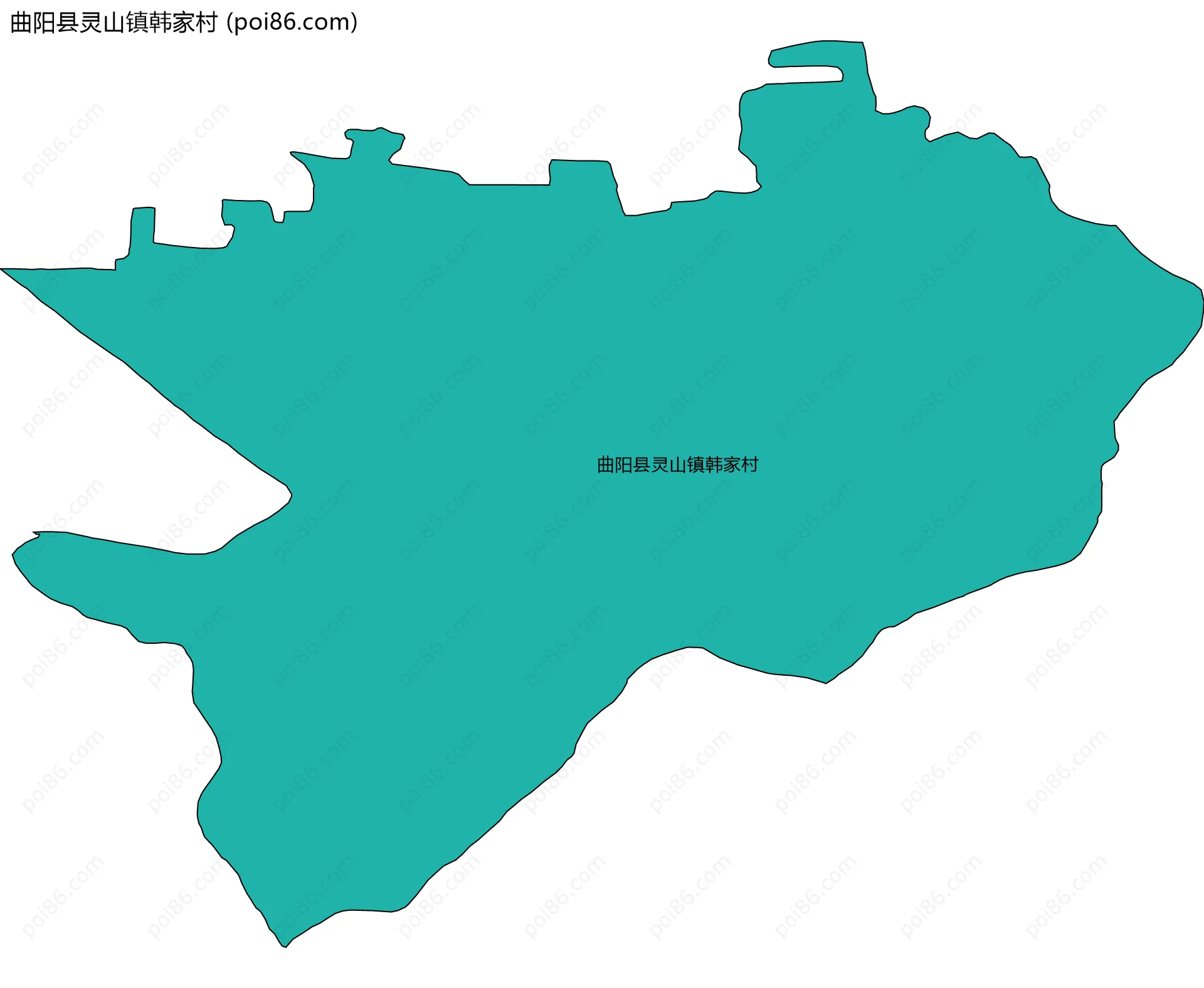 曲阳县灵山镇韩家村边界地图
