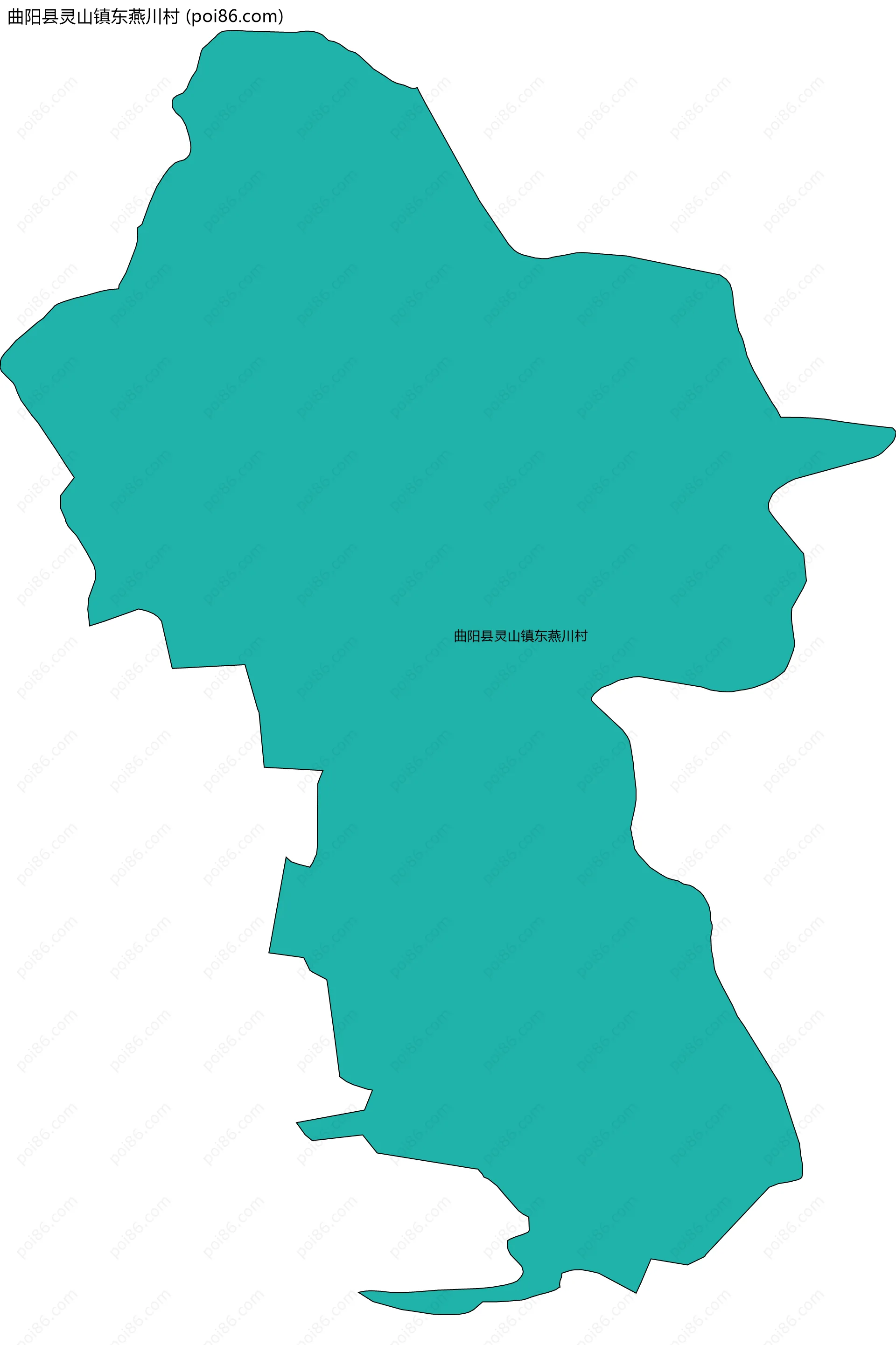 曲阳县灵山镇东燕川村边界地图