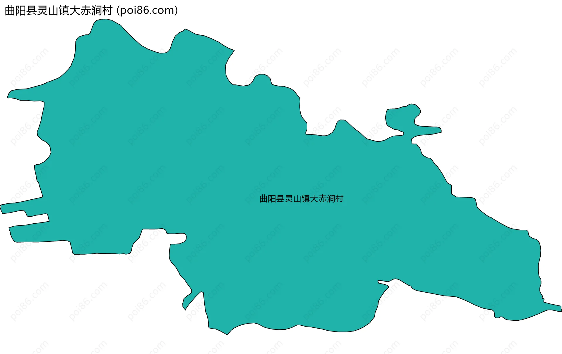 曲阳县灵山镇大赤涧村边界地图