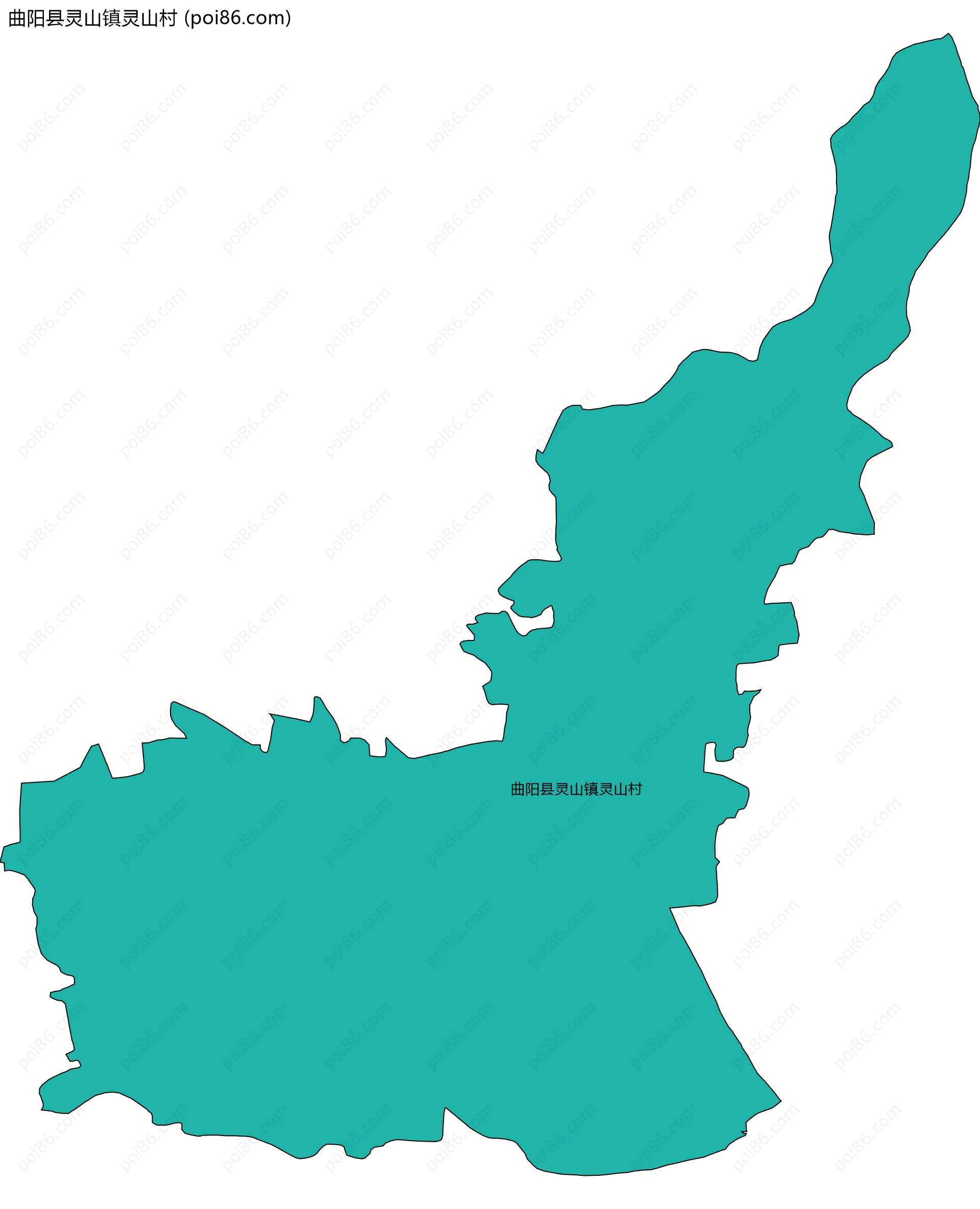 曲阳县灵山镇灵山村边界地图