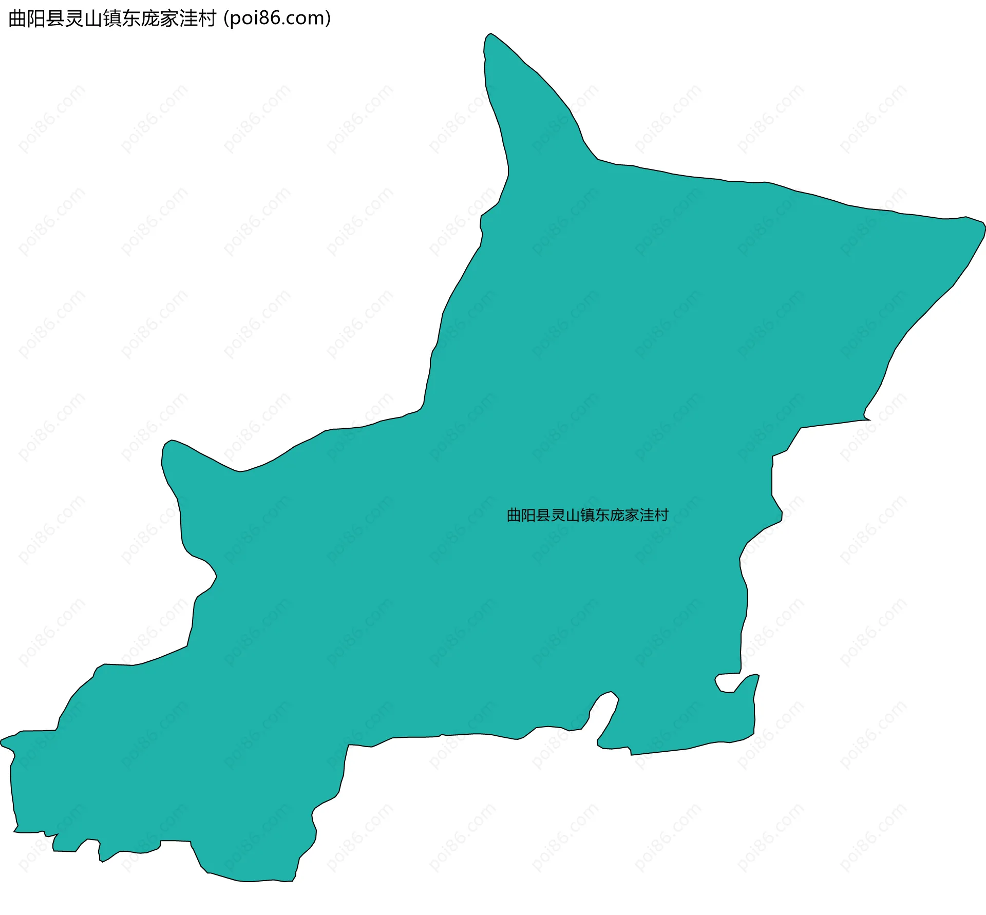 曲阳县灵山镇东庞家洼村边界地图