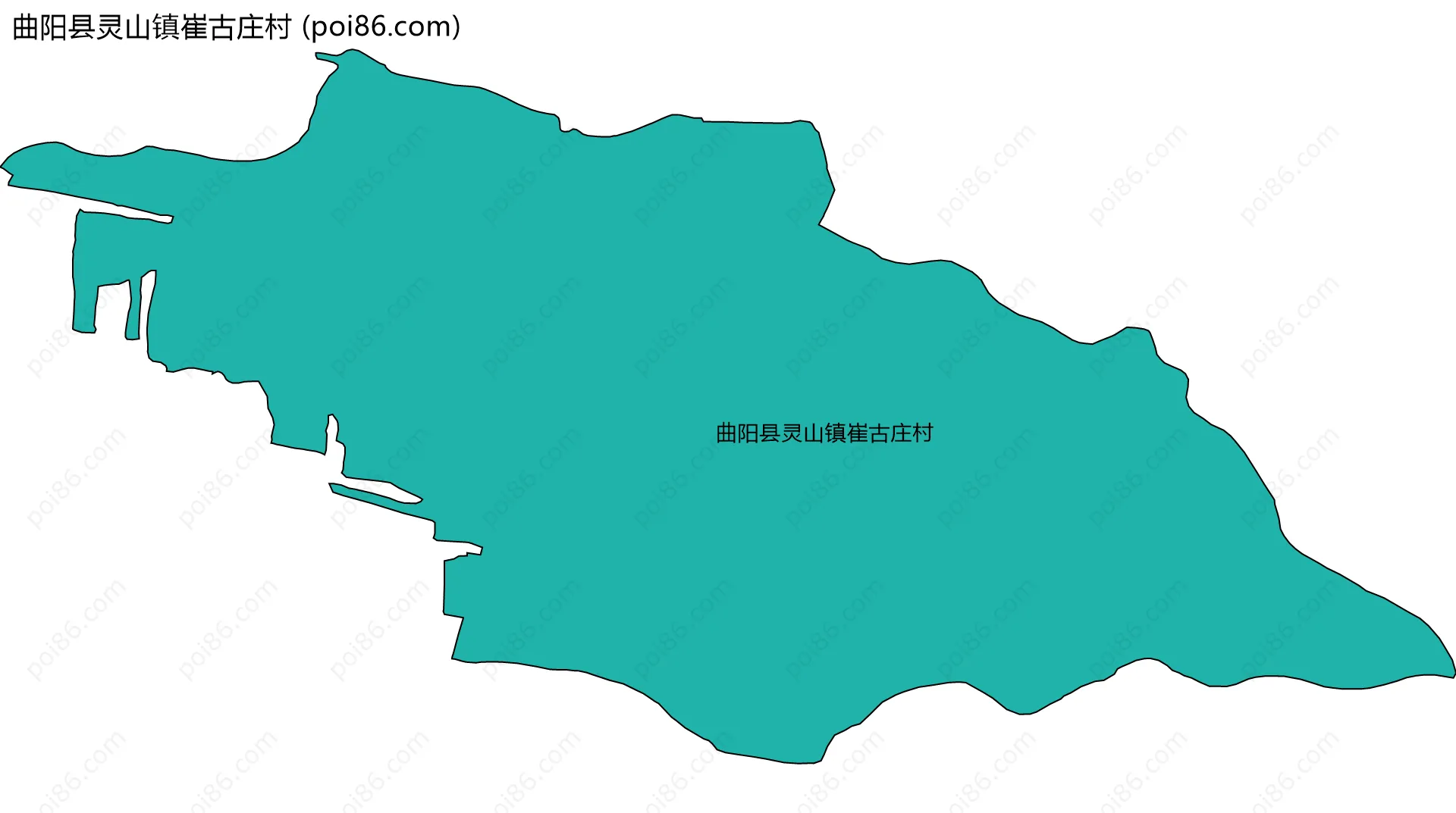 曲阳县灵山镇崔古庄村边界地图