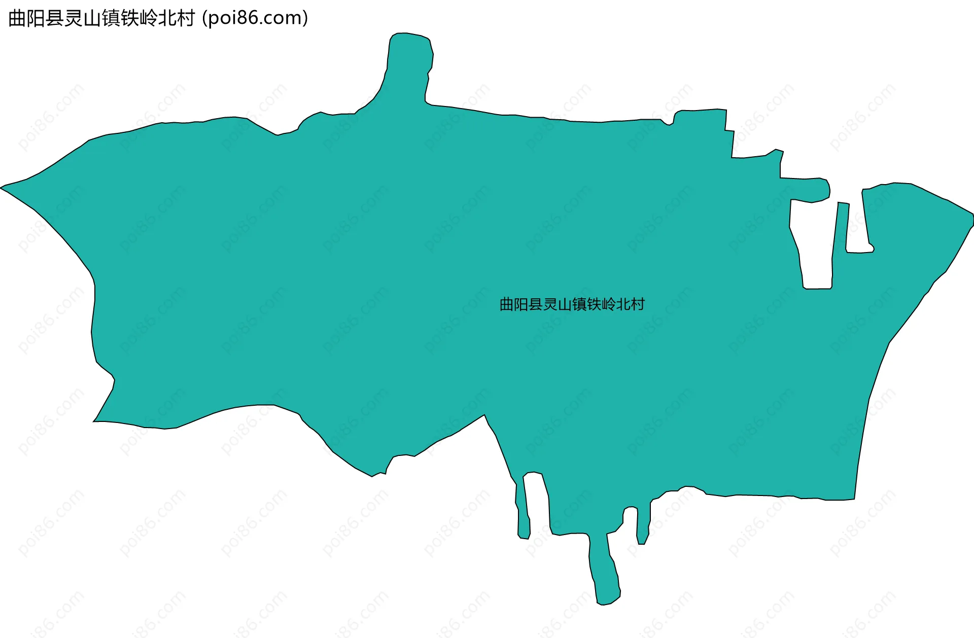 曲阳县灵山镇铁岭北村边界地图
