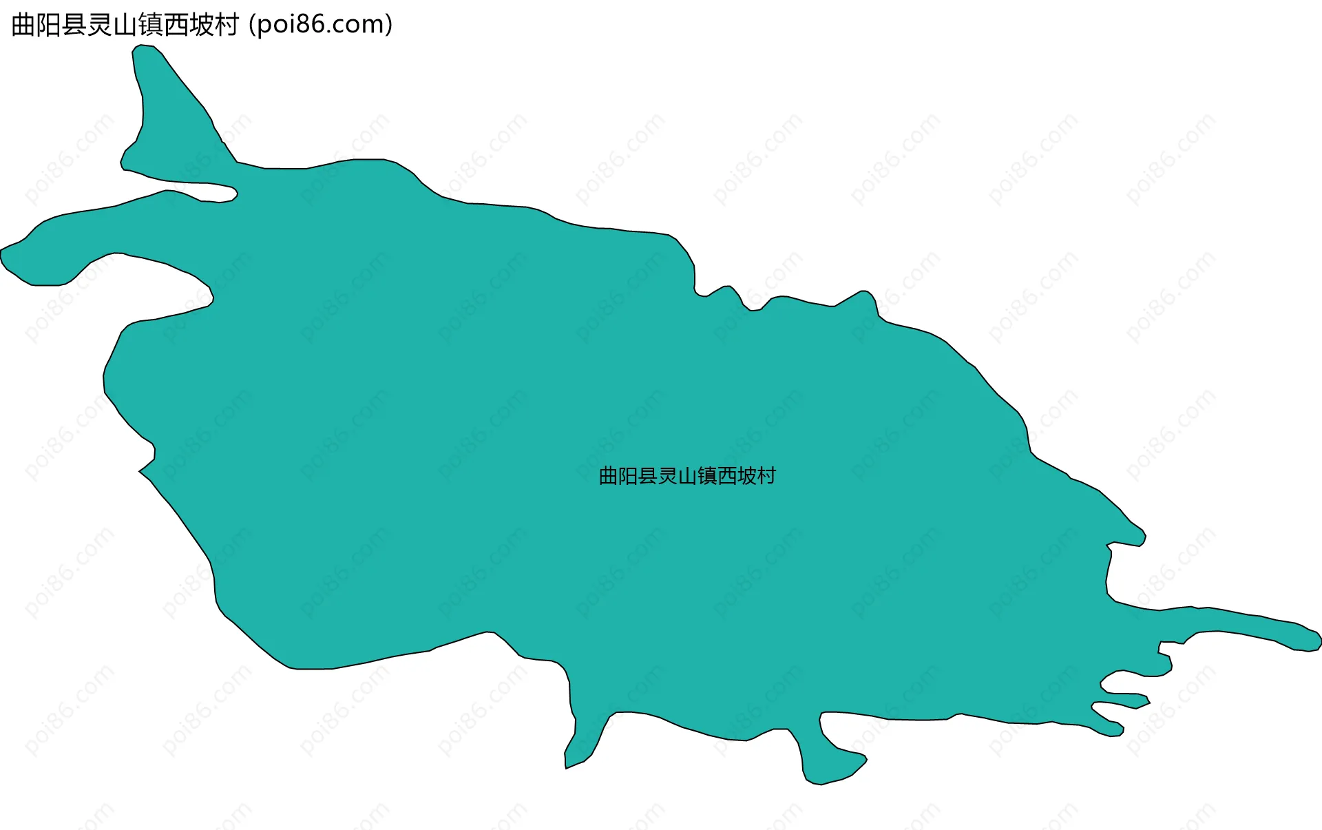 曲阳县灵山镇西坡村边界地图