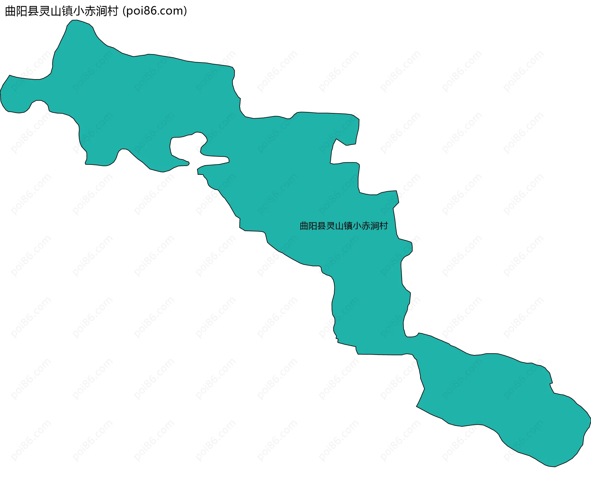 曲阳县灵山镇小赤涧村边界地图