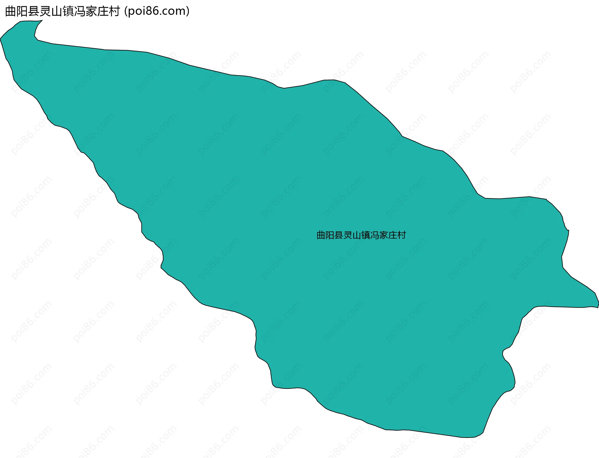曲阳县灵山镇冯家庄村边界地图