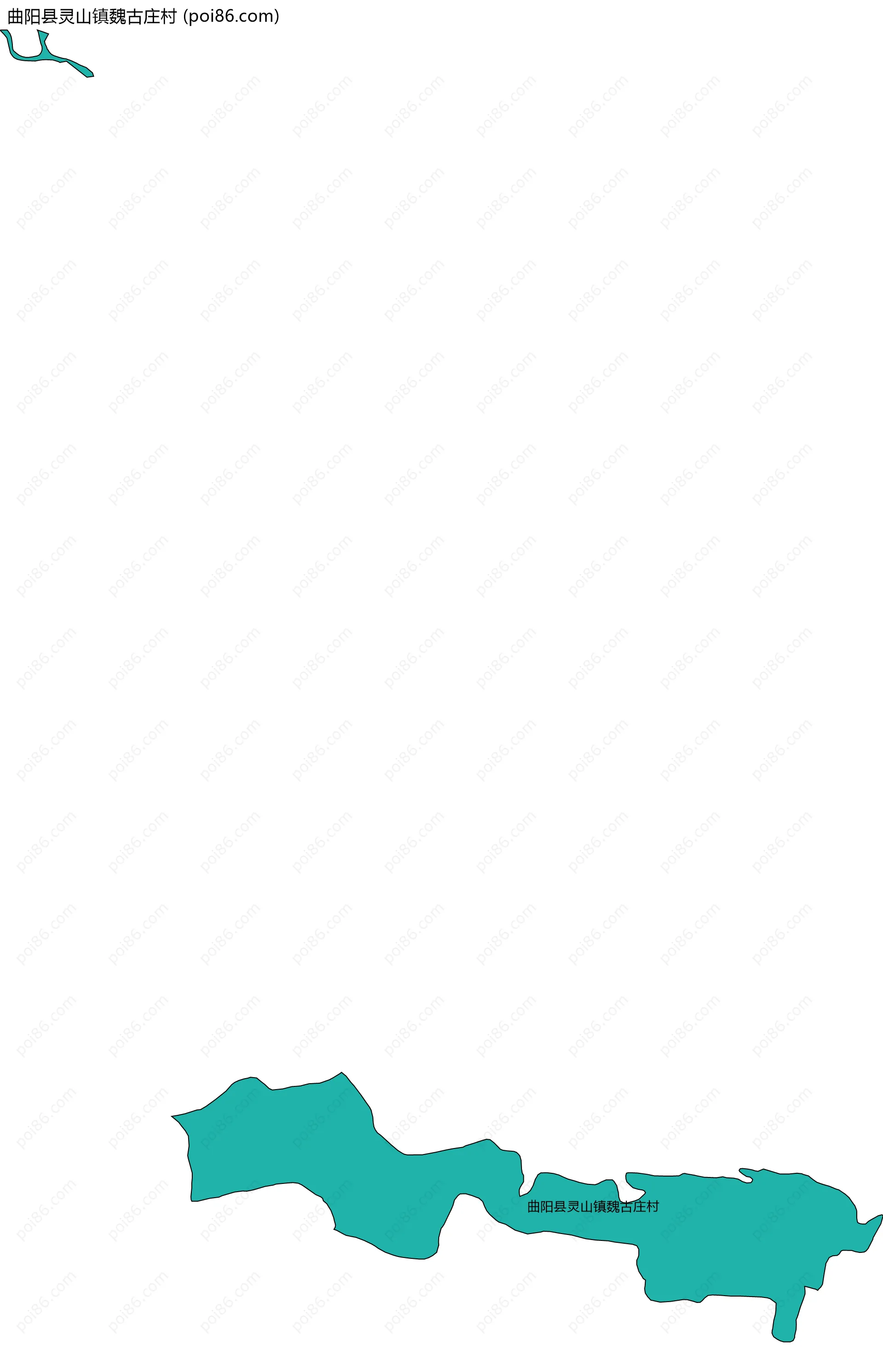 曲阳县灵山镇魏古庄村边界地图
