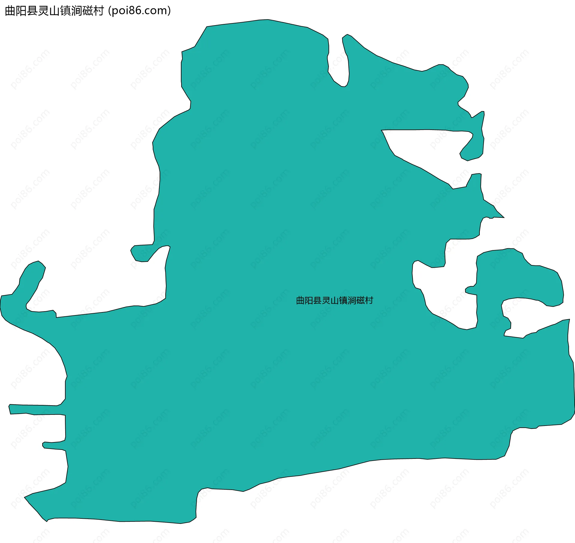 曲阳县灵山镇涧磁村边界地图