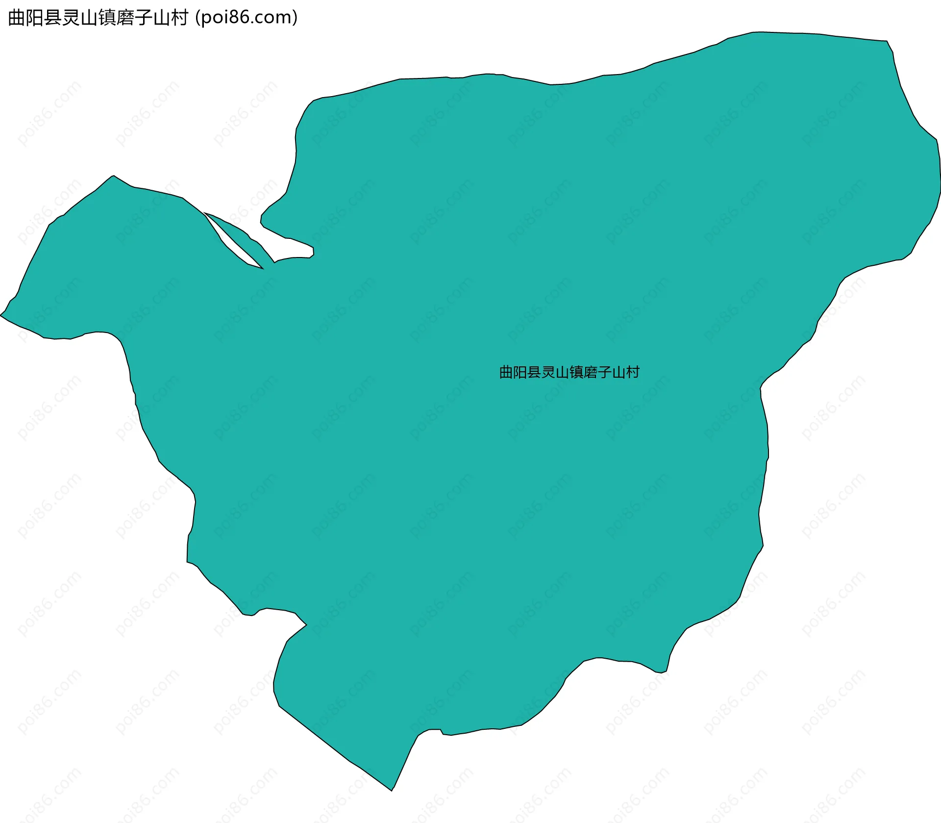 曲阳县灵山镇磨子山村边界地图