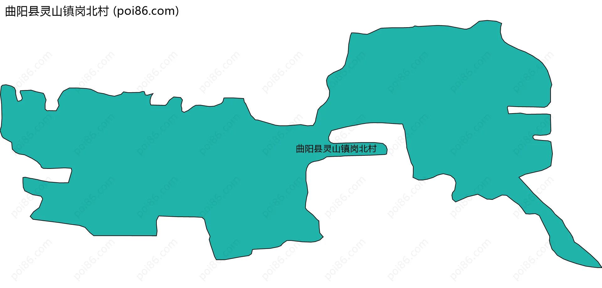 曲阳县灵山镇岗北村边界地图