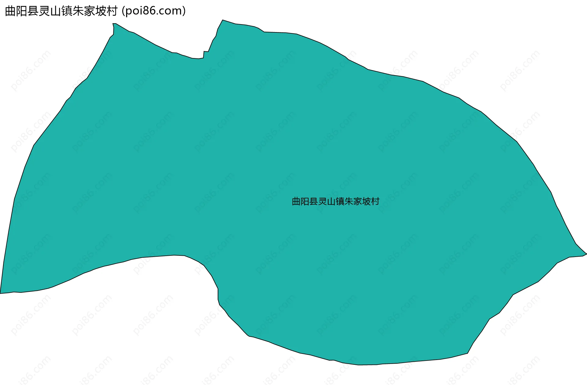 曲阳县灵山镇朱家坡村边界地图