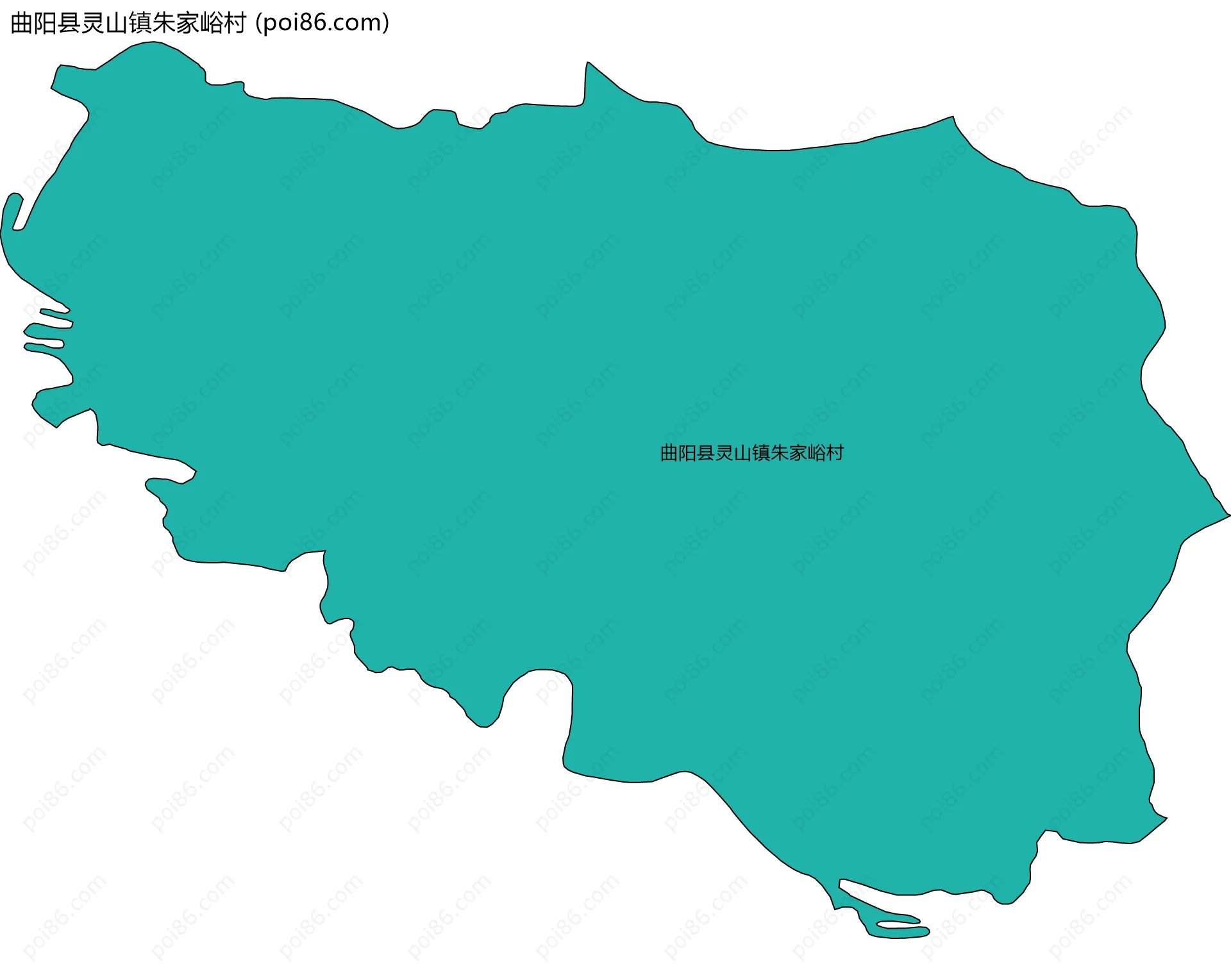 曲阳县灵山镇朱家峪村边界地图