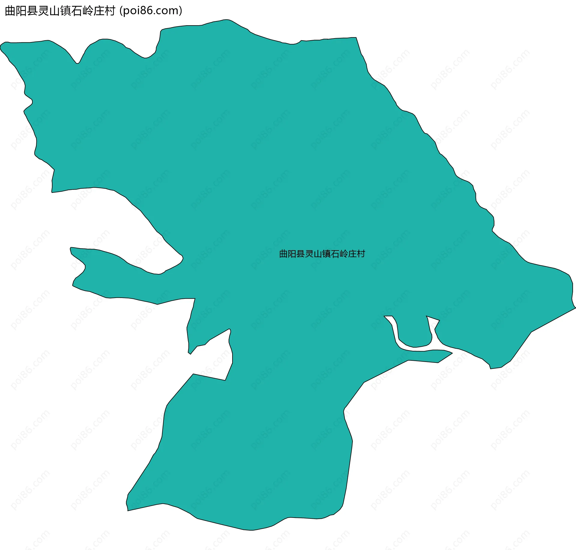 曲阳县灵山镇石岭庄村边界地图