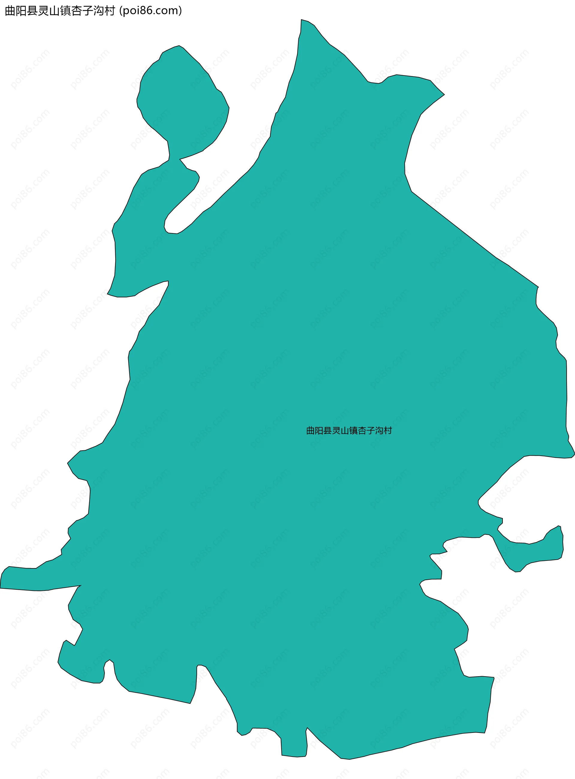 曲阳县灵山镇杏子沟村边界地图