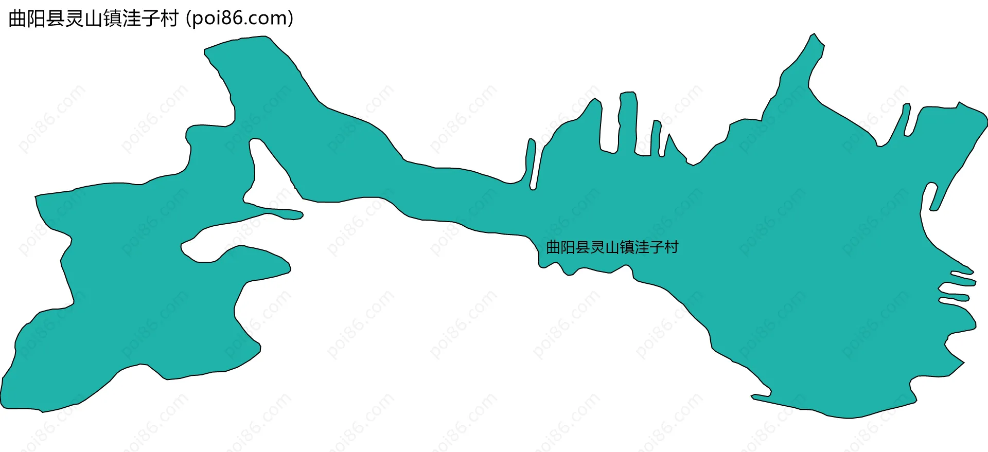 曲阳县灵山镇洼子村边界地图