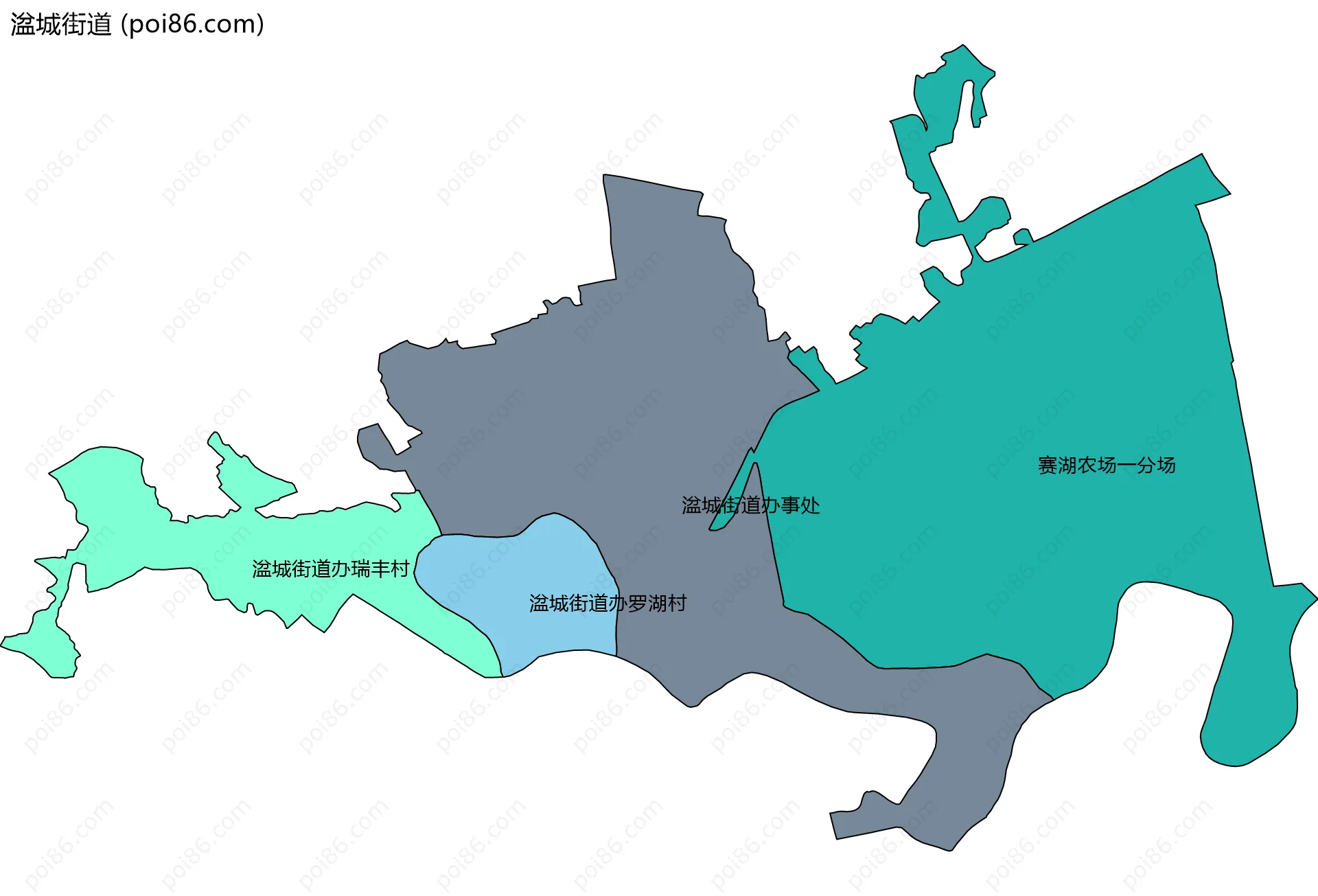 湓城街道边界地图(五级行政区划)
