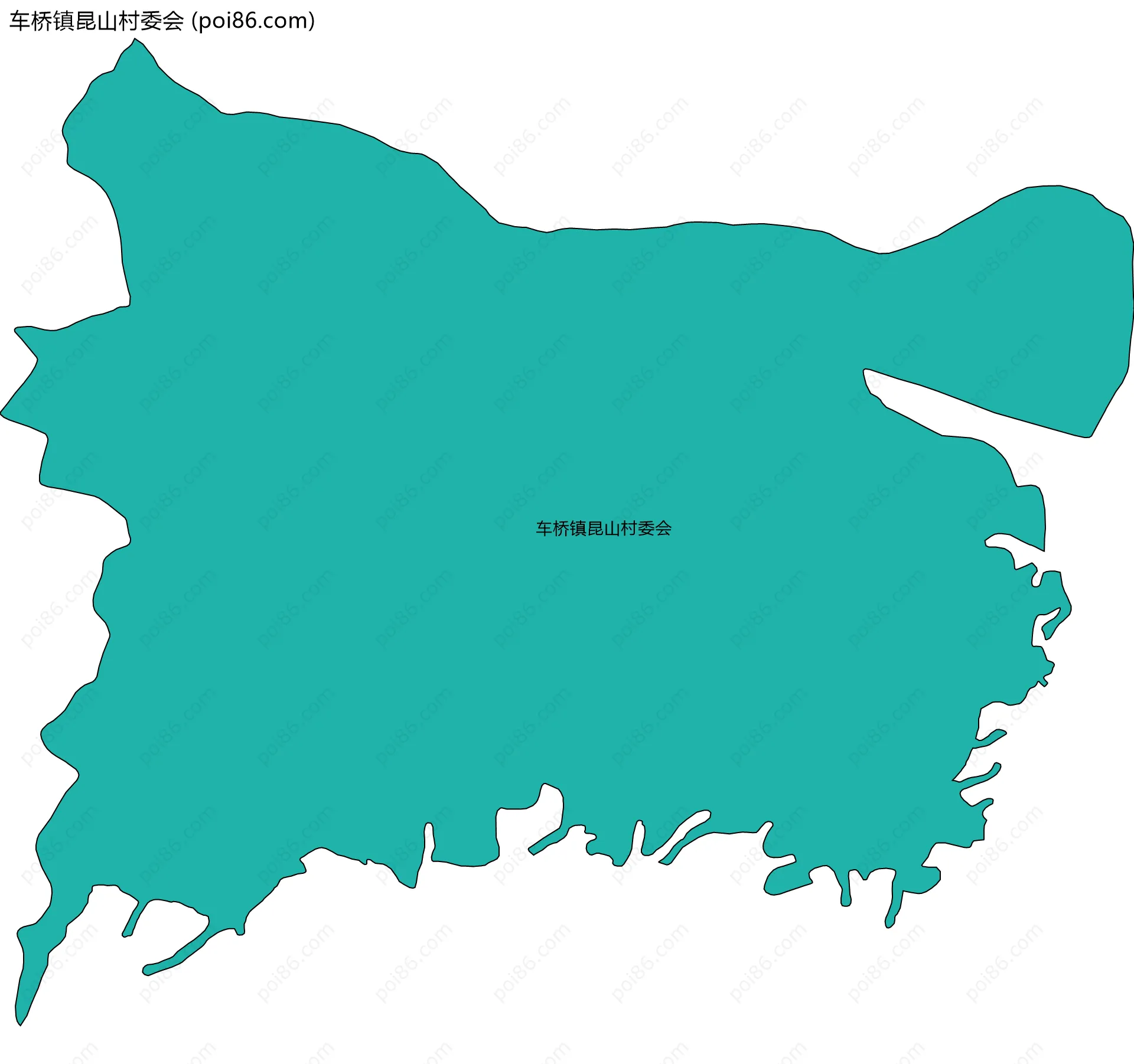 车桥镇昆山村委会边界地图