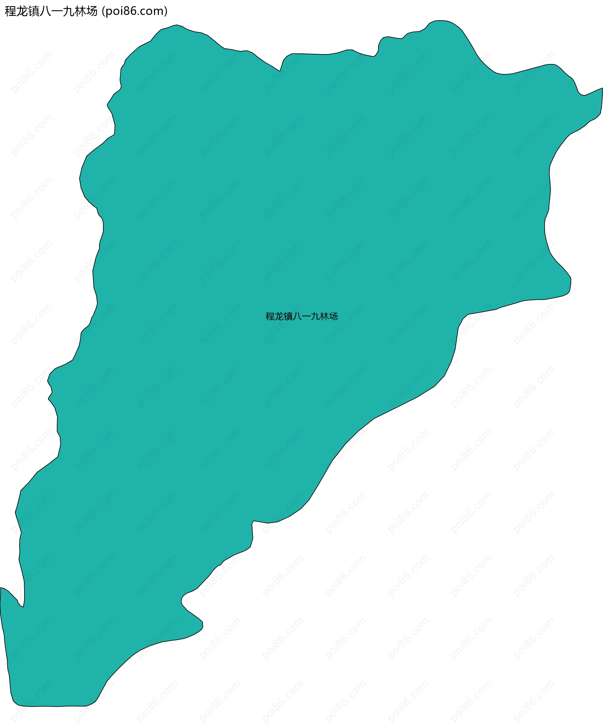 程龙镇八一九林场边界地图(五级行政区划)