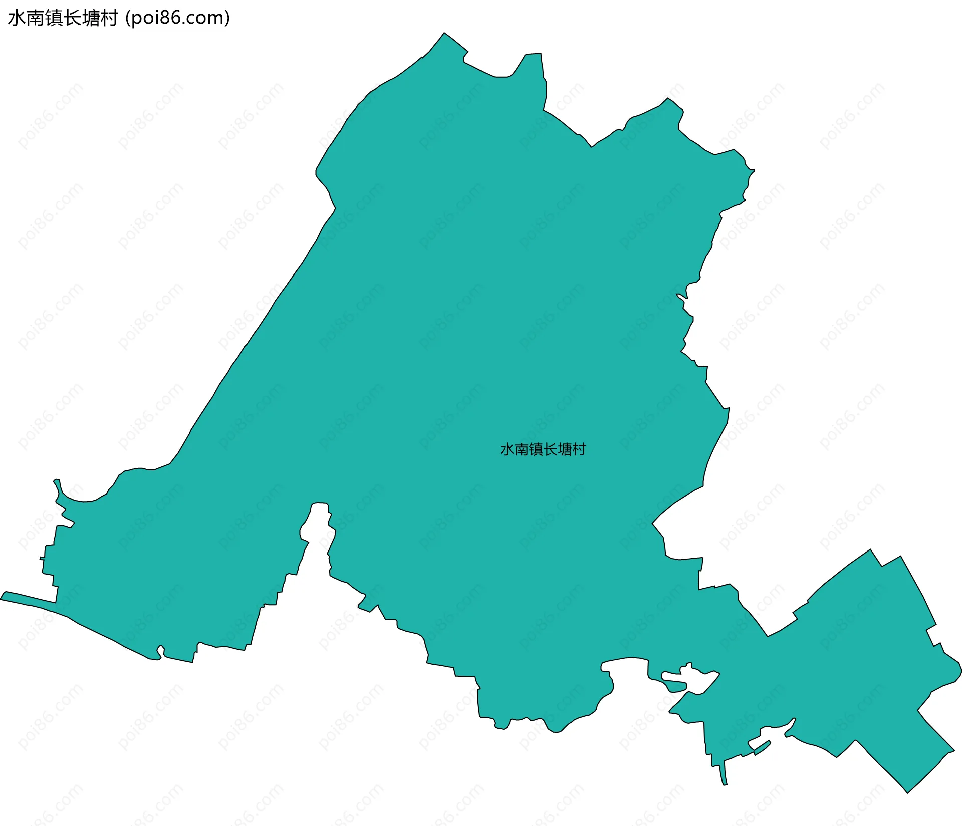 水南镇长塘村边界地图