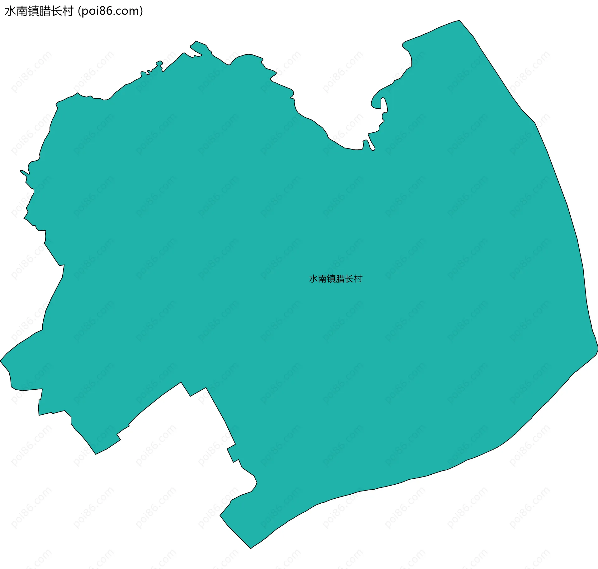 水南镇腊长村边界地图
