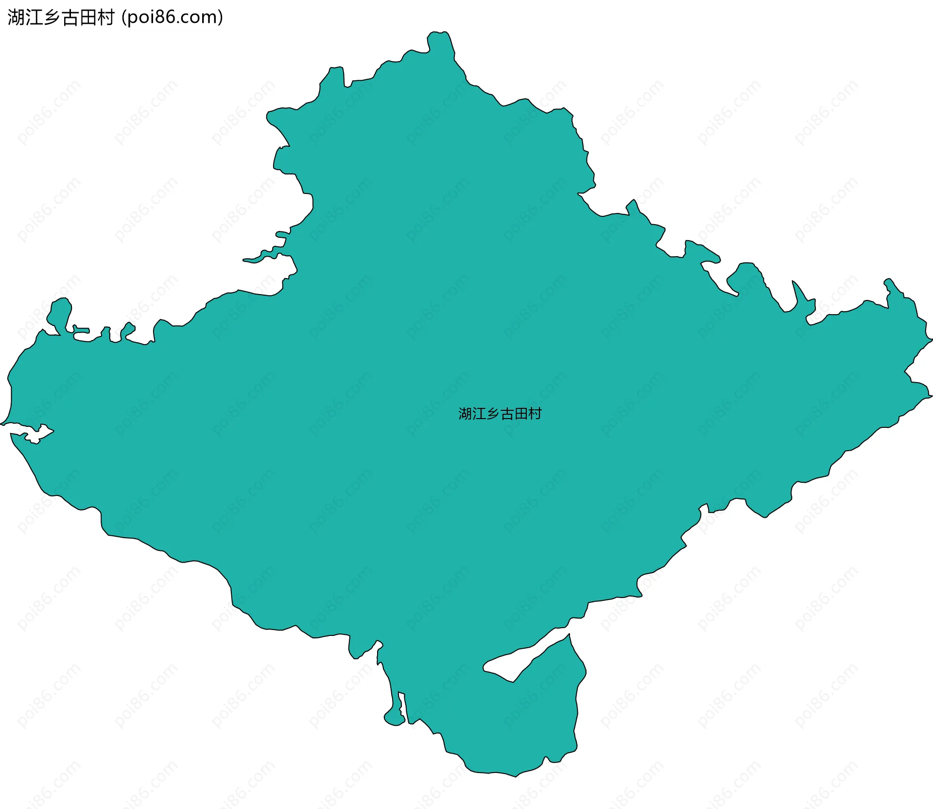 湖江乡古田村边界地图