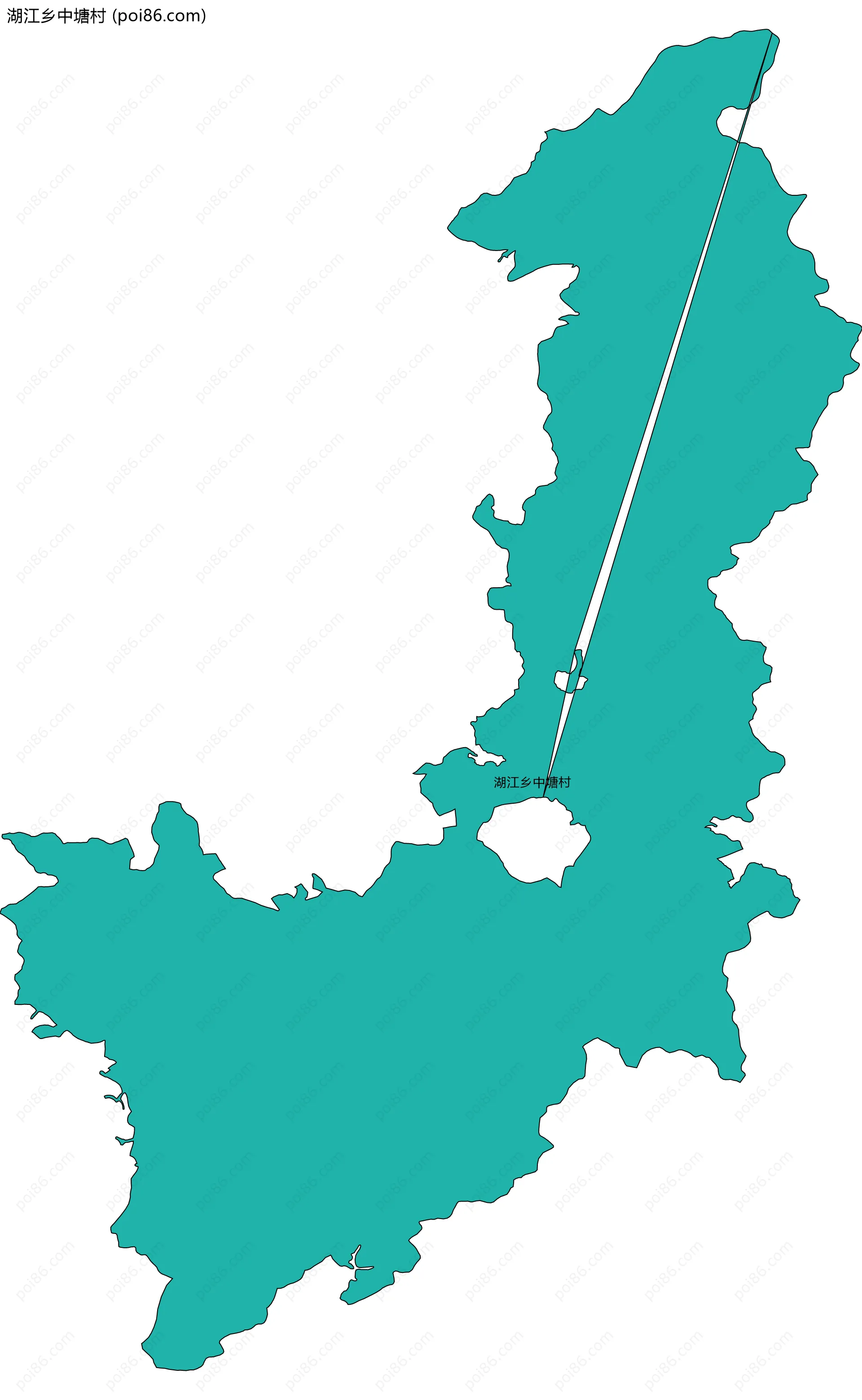 湖江乡中塘村边界地图