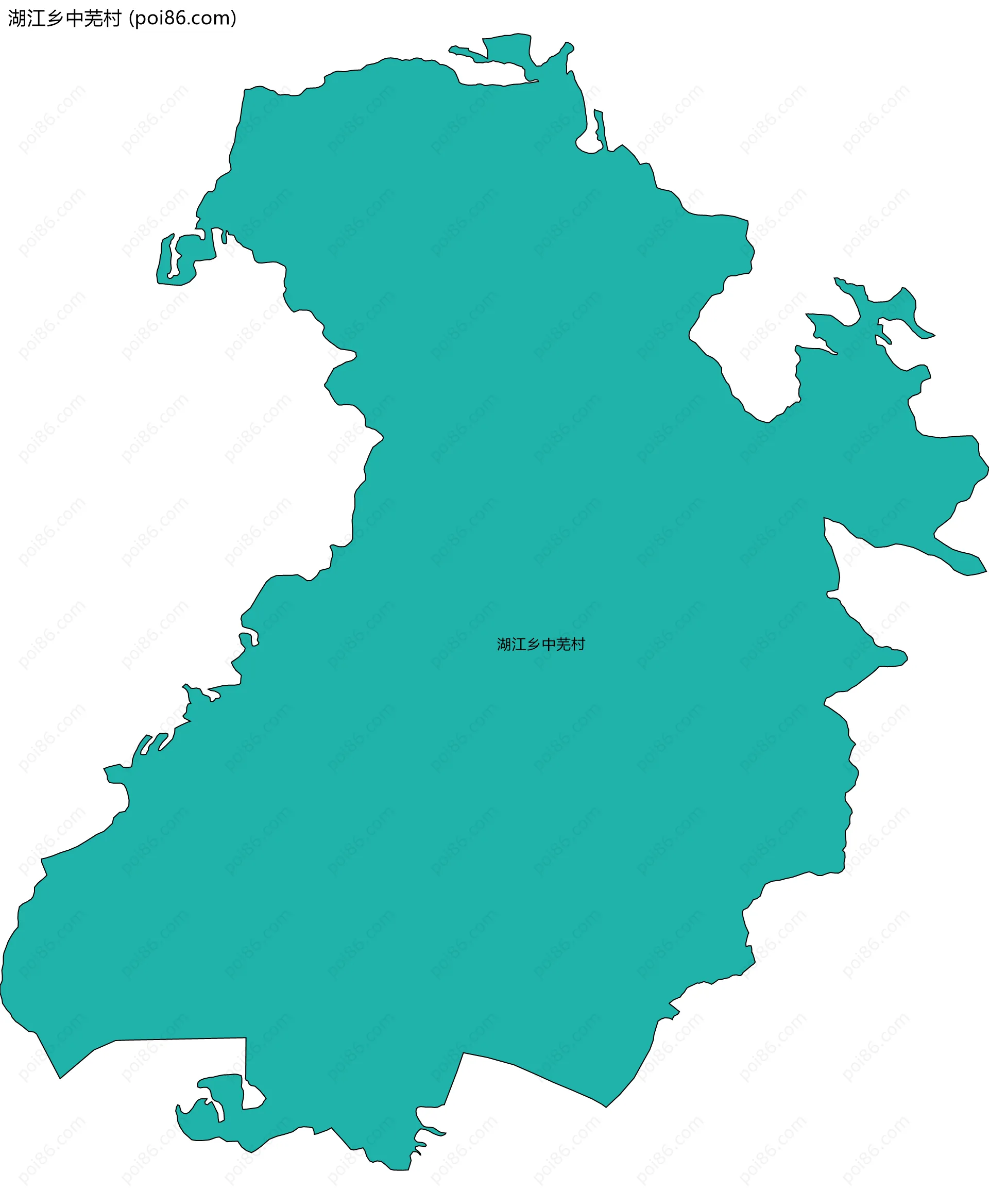 湖江乡中芜村边界地图