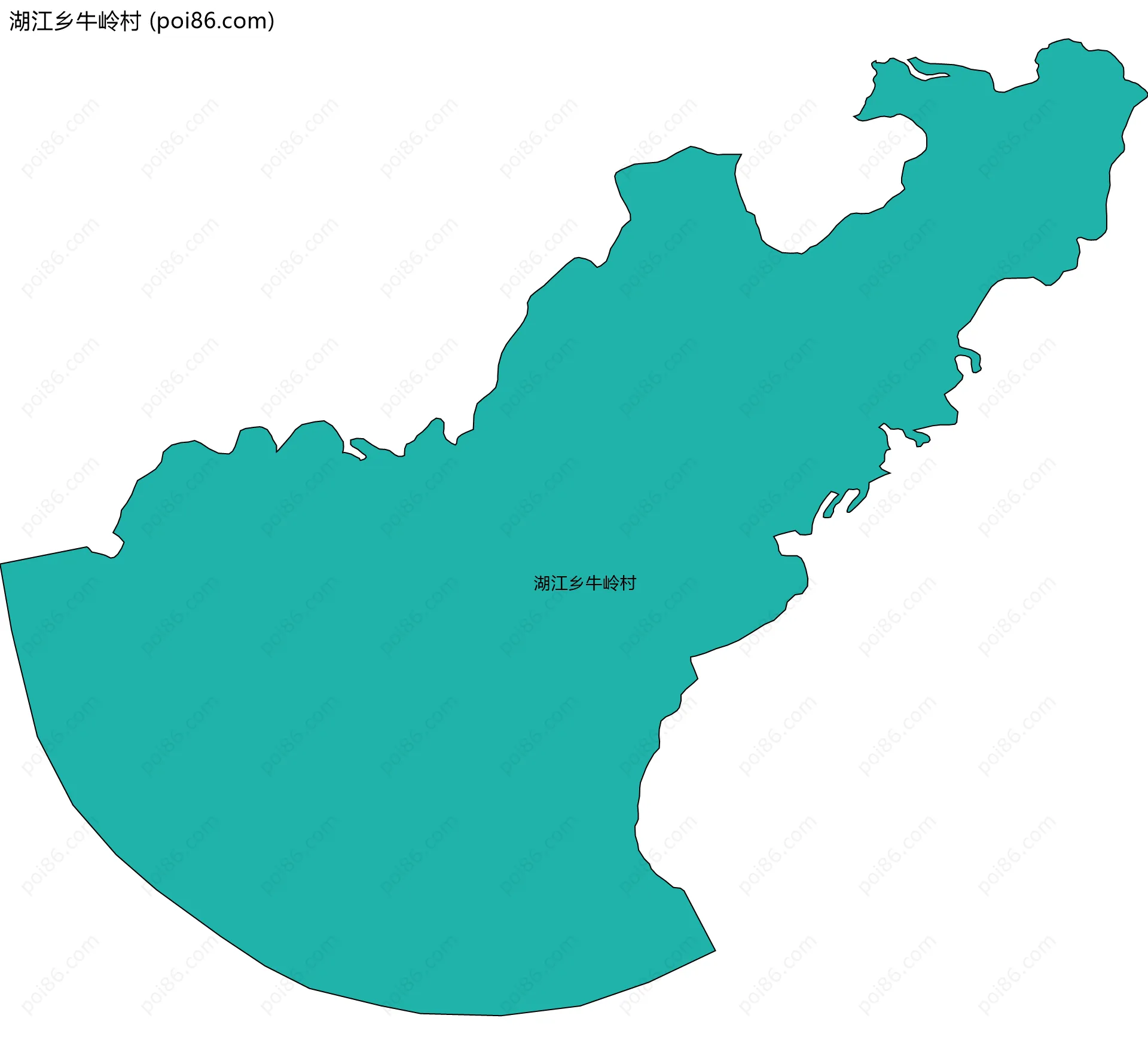 湖江乡牛岭村边界地图
