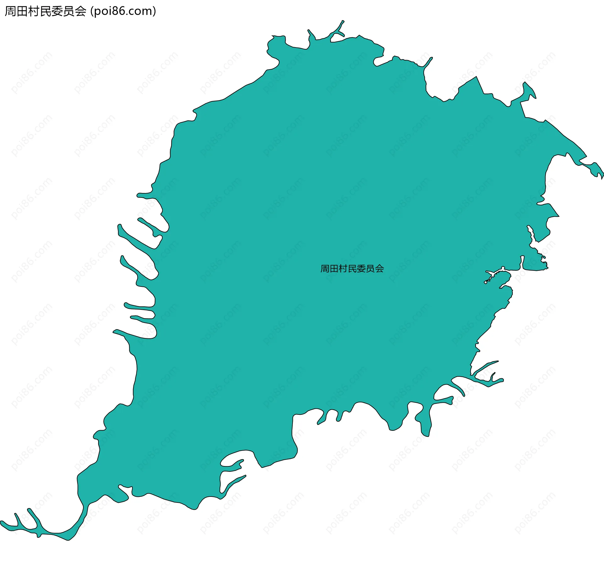 周田村民委员会边界地图