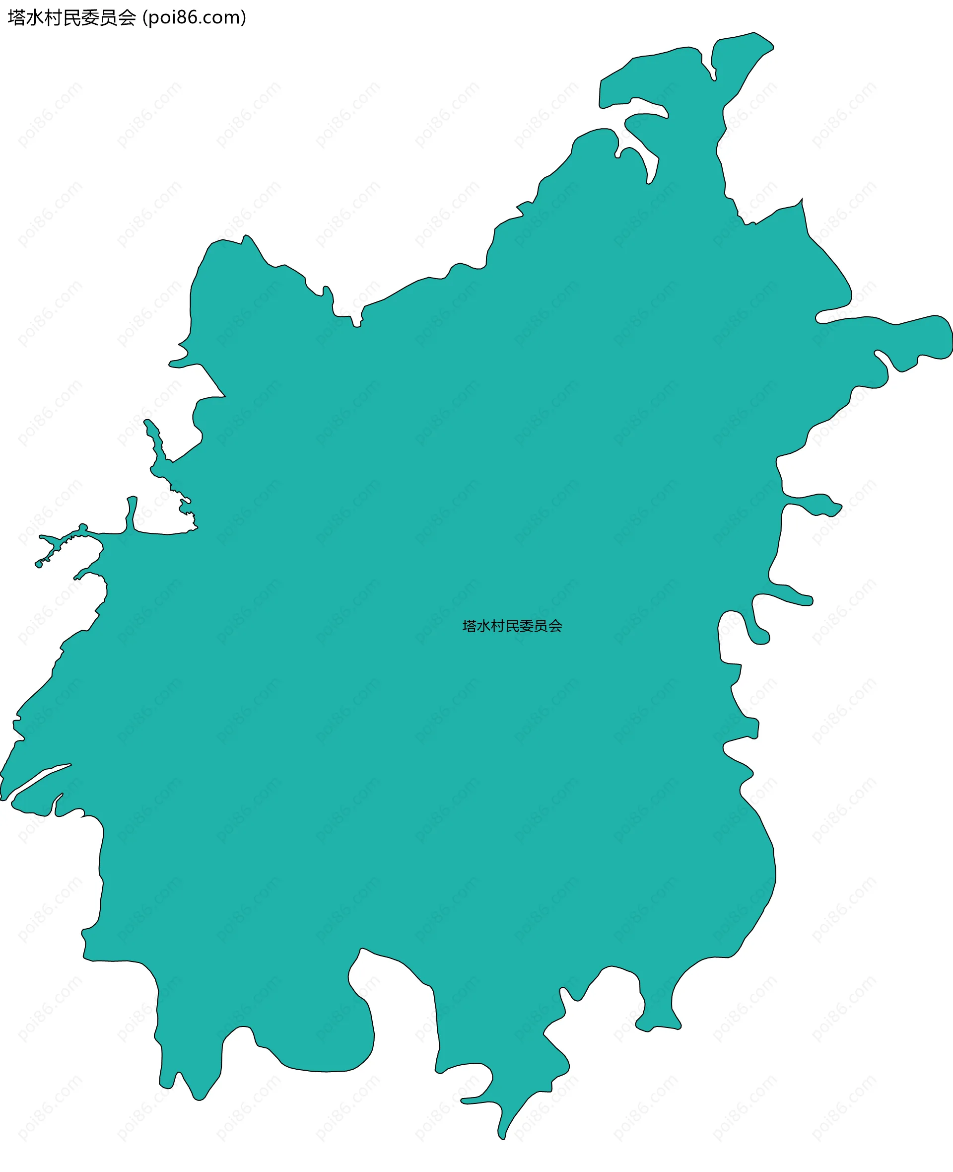 塔水村民委员会边界地图