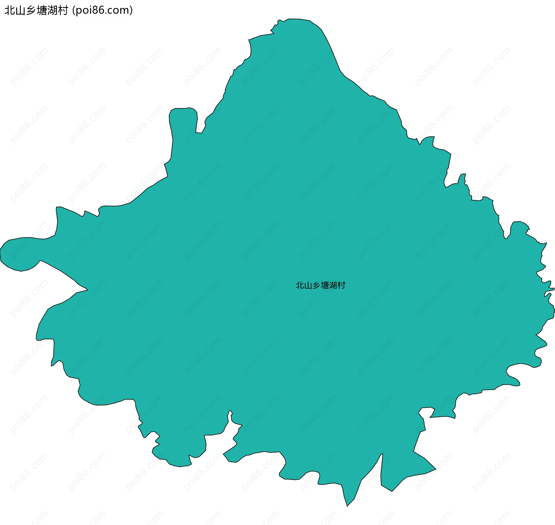 北山乡塘湖村边界地图