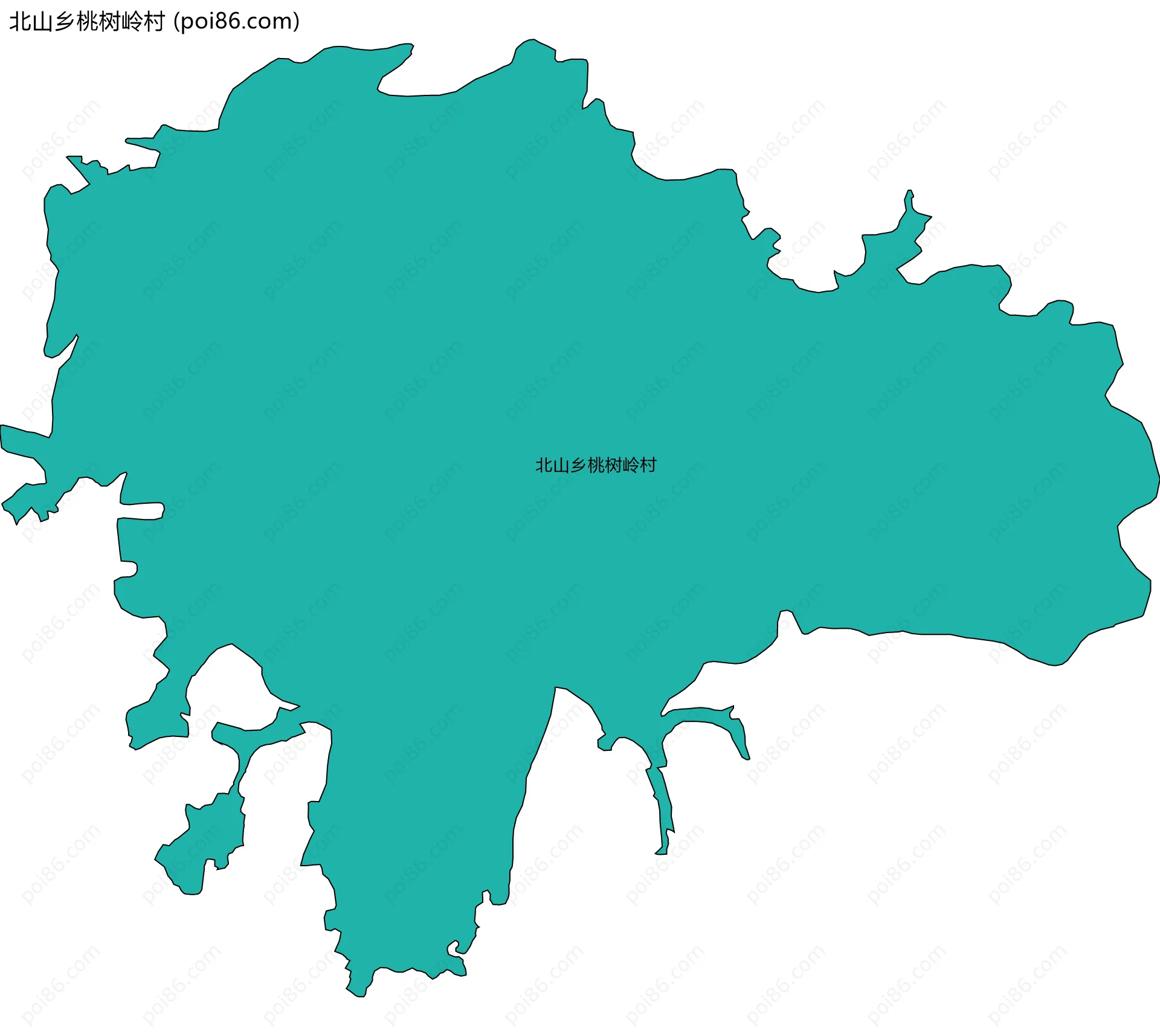 北山乡桃树岭村边界地图