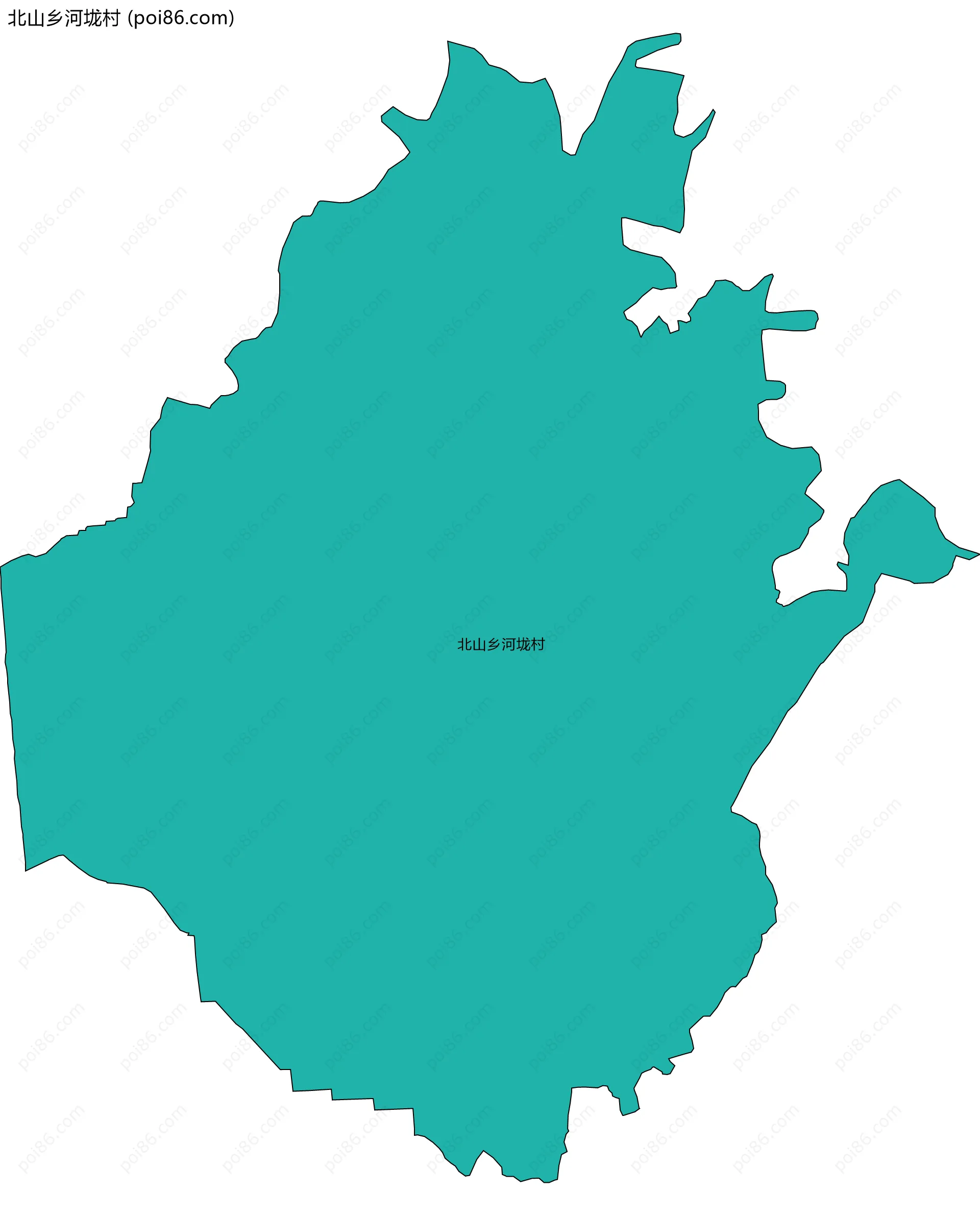 北山乡河垅村边界地图