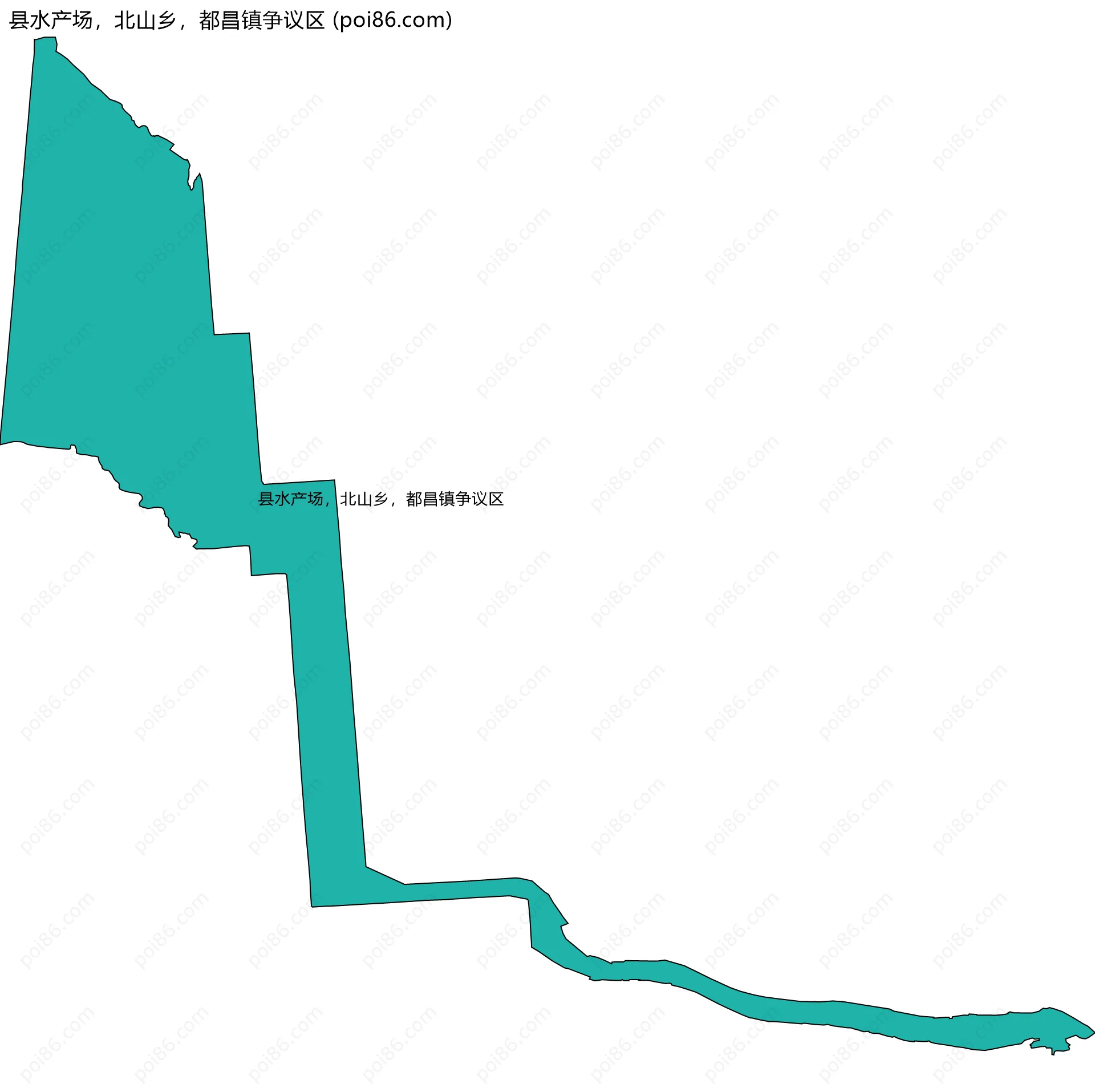 县水产场，北山乡，都昌镇争议区边界地图